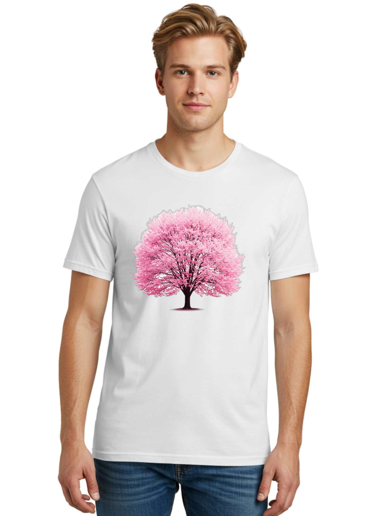 Cherry-Blossom-Tree-1 Men'S Graphic Tee, 100% Cotton, Comfortable Casual Summer Wear, Machine Washable, Vintage Camera, Old Camera, Antique Camera, Black Camera, Classic Photography, Photography Equipment, Nostalgic Device, Film Camera, Bai719
