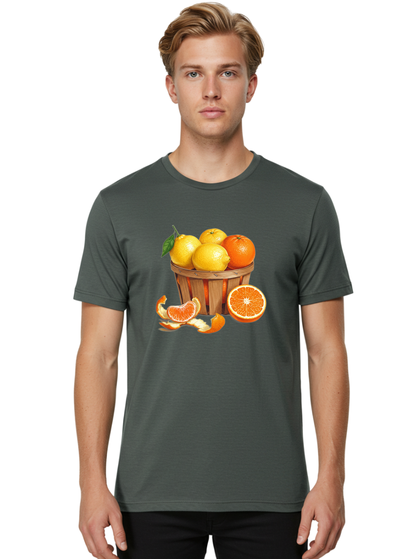 Citrus-Fruits-In-Basket Men'S Graphic Tee, 100% Cotton, Comfortable Casual Summer Wear, Machine Washable, Vintage Camera, Old Camera, Antique Camera, Black Camera, Classic Photography, Photography Equipment, Nostalgic Device, Film Camera, Bai724