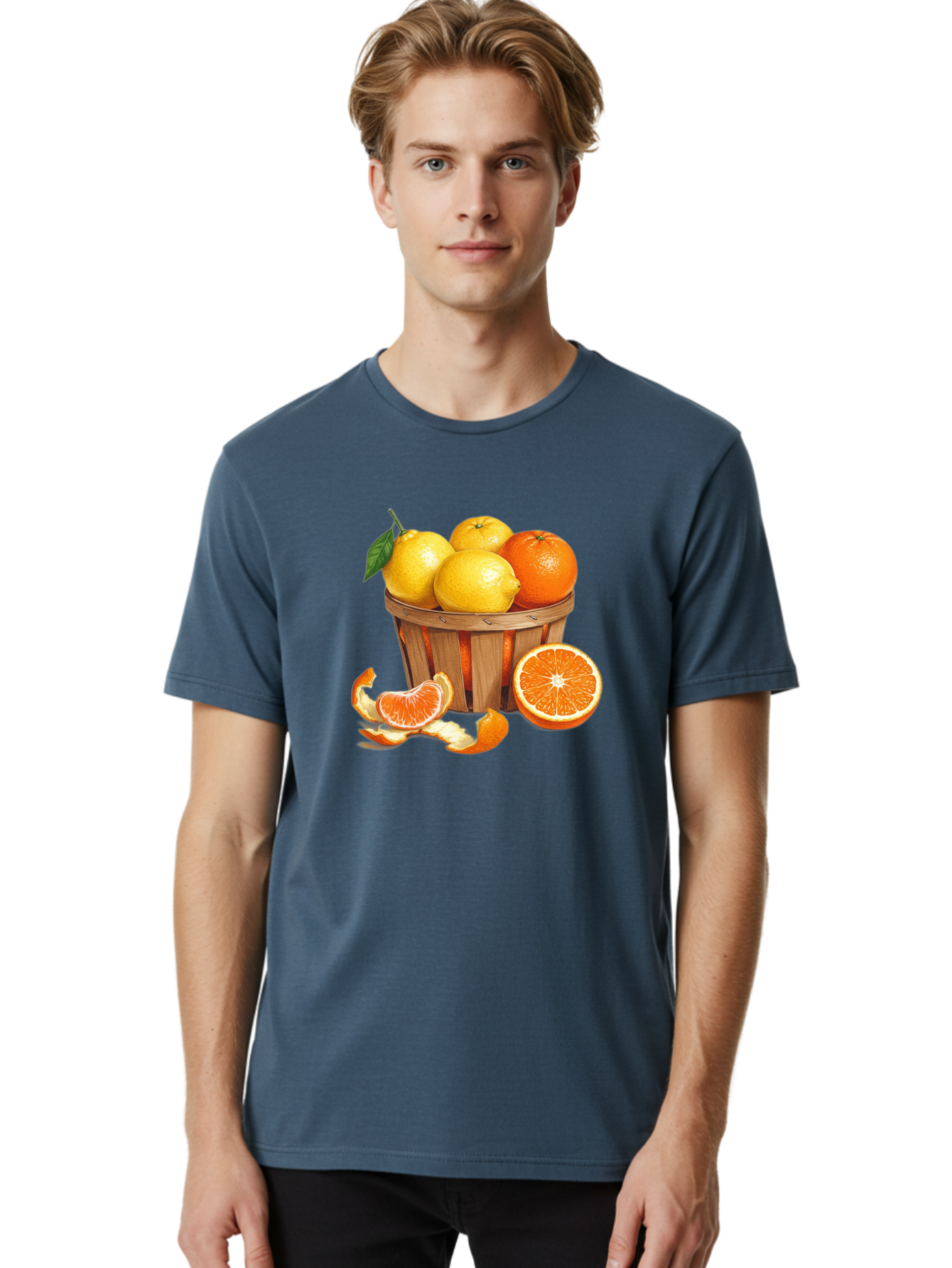 Citrus-Fruits-In-Basket Men'S Graphic Tee, 100% Cotton, Comfortable Casual Summer Wear, Machine Washable, Vintage Camera, Old Camera, Antique Camera, Black Camera, Classic Photography, Photography Equipment, Nostalgic Device, Film Camera, Bai724