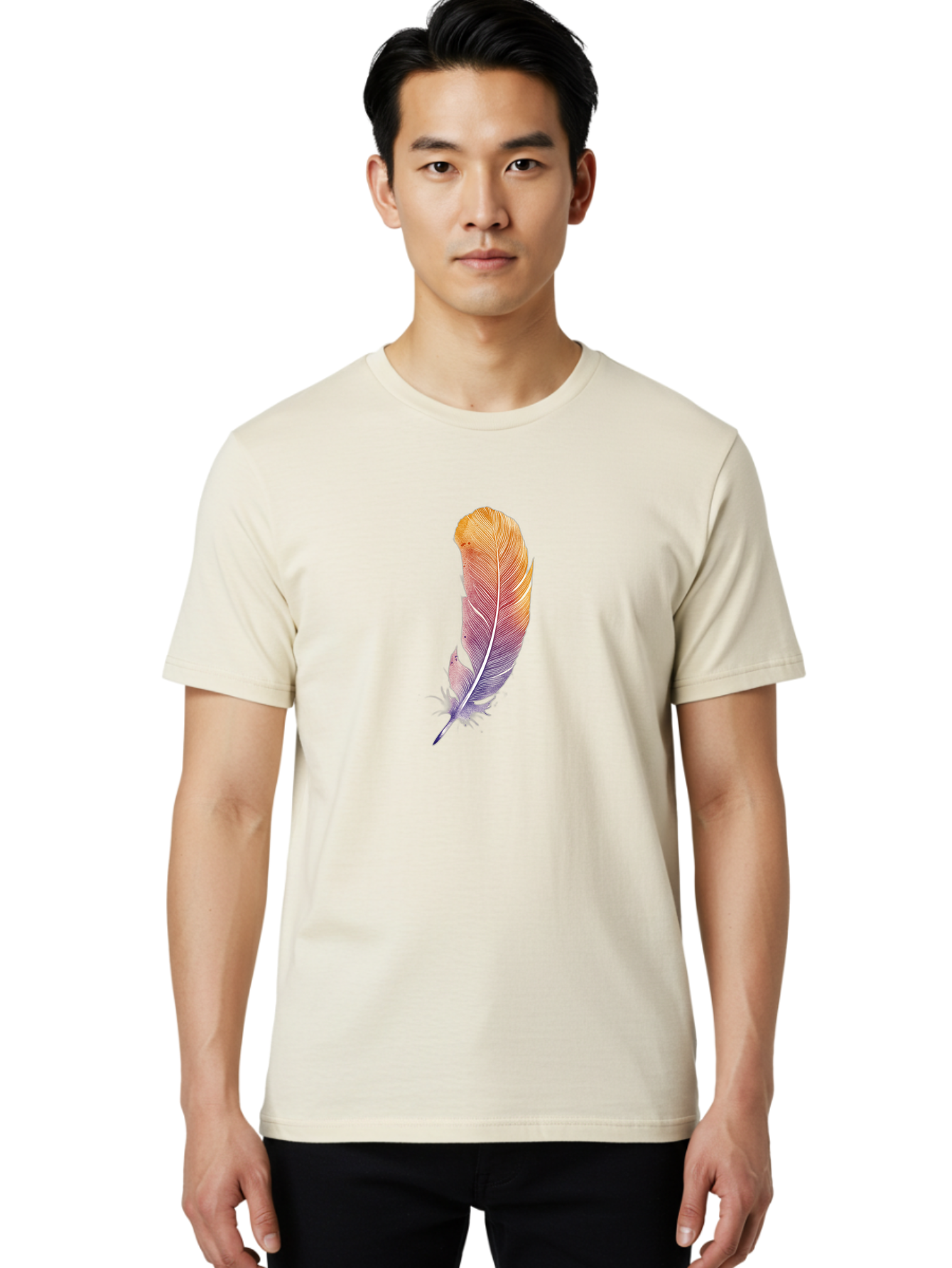 Colorful-Feather-1 Men'S Graphic Tee, 100% Cotton, Comfortable Casual Summer Wear, Machine Washable, Vintage Camera, Old Camera, Antique Camera, Black Camera, Classic Photography, Photography Equipment, Nostalgic Device, Film Camera, Bai727
