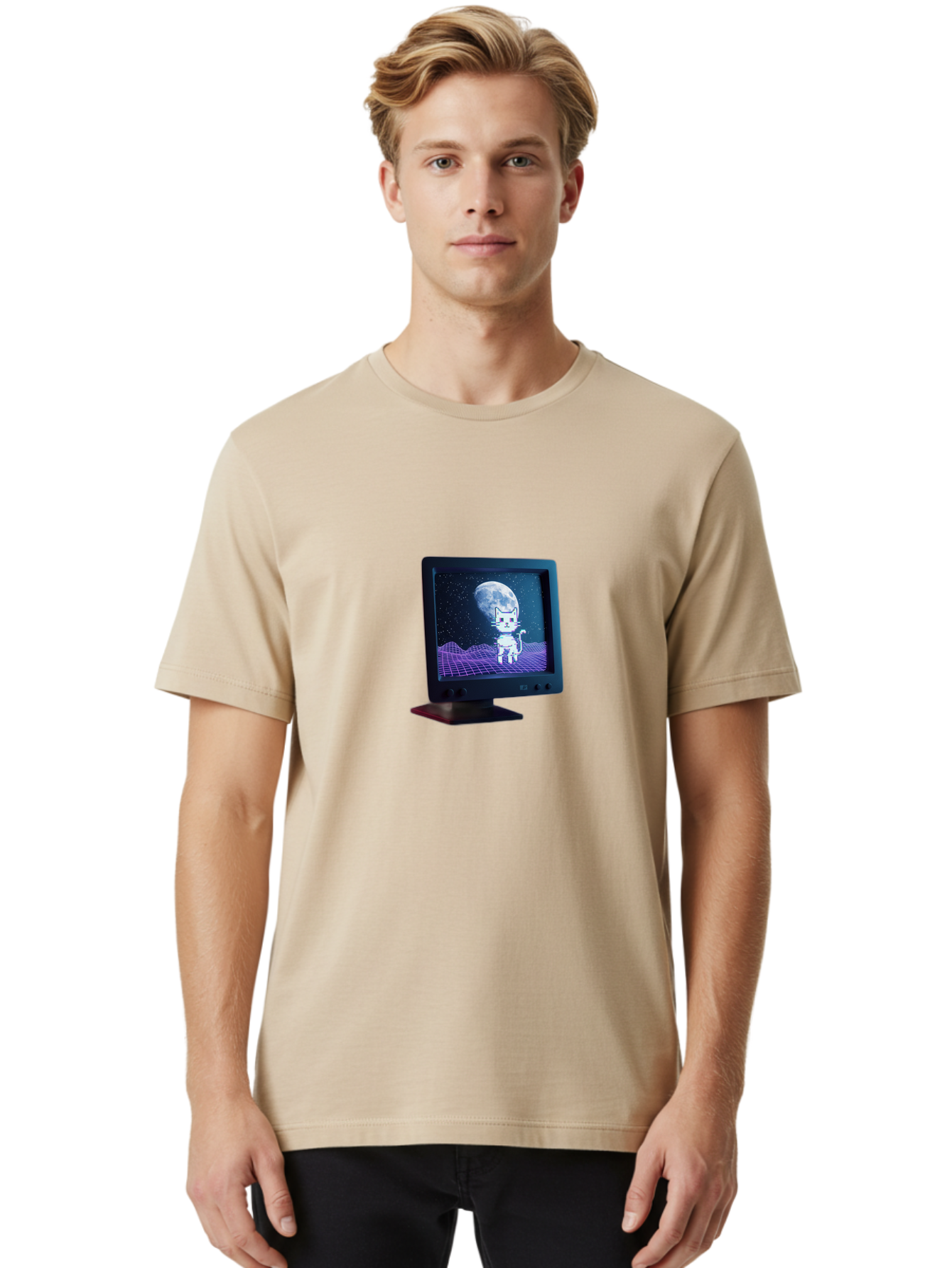 Cosmic-Cat Men'S Graphic Tee, 100% Cotton, Comfortable Casual Summer Wear, Machine Washable, Vintage Camera, Old Camera, Antique Camera, Black Camera, Classic Photography, Photography Equipment, Nostalgic Device, Film Camera, Camera Art Bai734