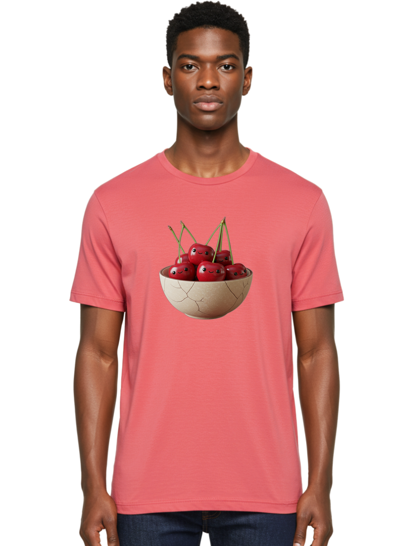 Cracked-Bowl-Cherries-1 Men'S Graphic Tee, 100% Cotton, Comfortable Casual Summer Wear, Machine Washable, Vintage Camera, Old Camera, Antique Camera, Black Camera, Classic Photography, Photography Equipment, Nostalgic Device, Film Camera, Bai738