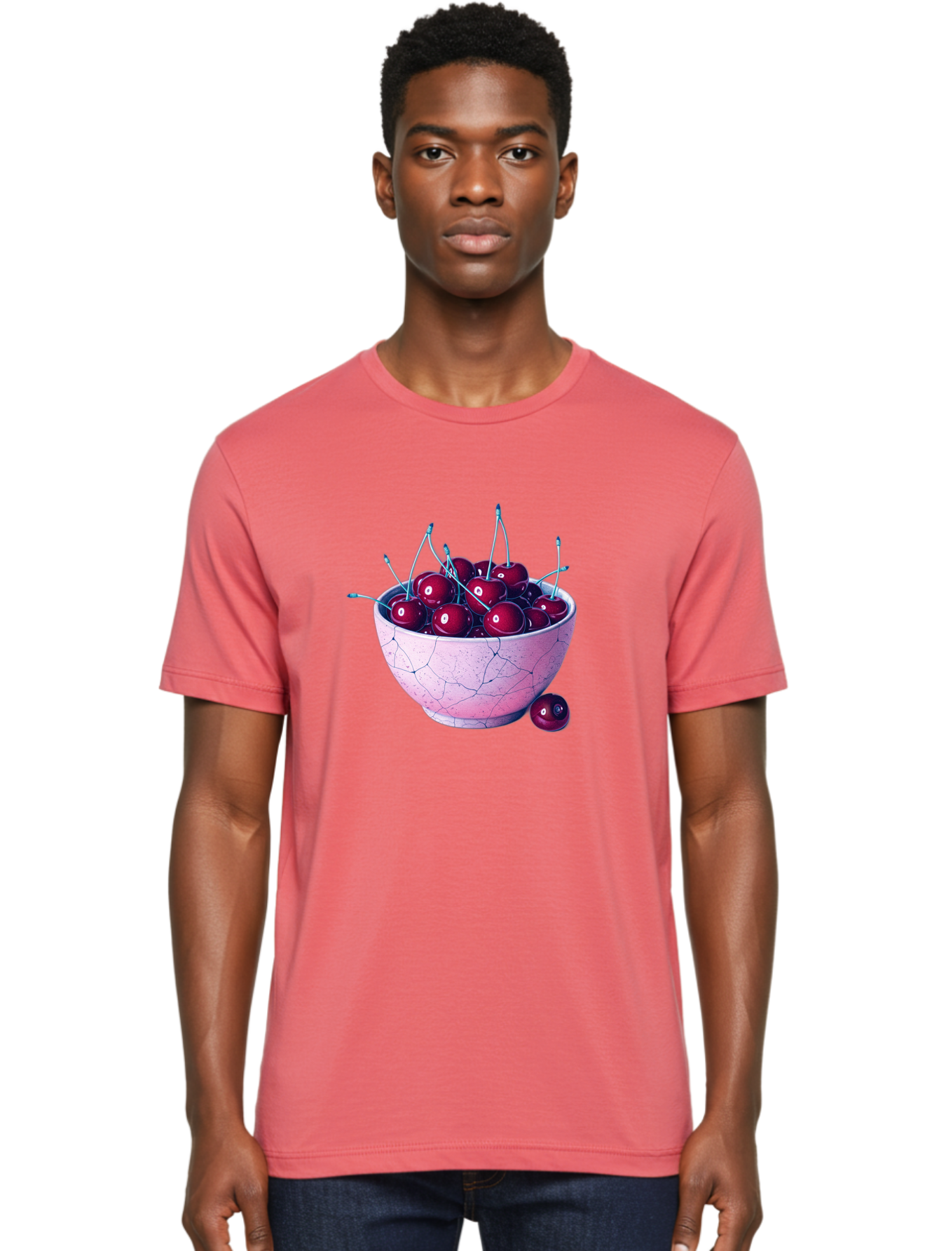Cracked-Bowl-Of-Cherries Men'S Graphic Tee, 100% Cotton, Comfortable Casual Summer Wear, Machine Washable, Vintage Camera, Old Camera, Antique Camera, Black Camera, Classic Photography, Photography Equipment, Nostalgic Device, Film Camera, Bai743