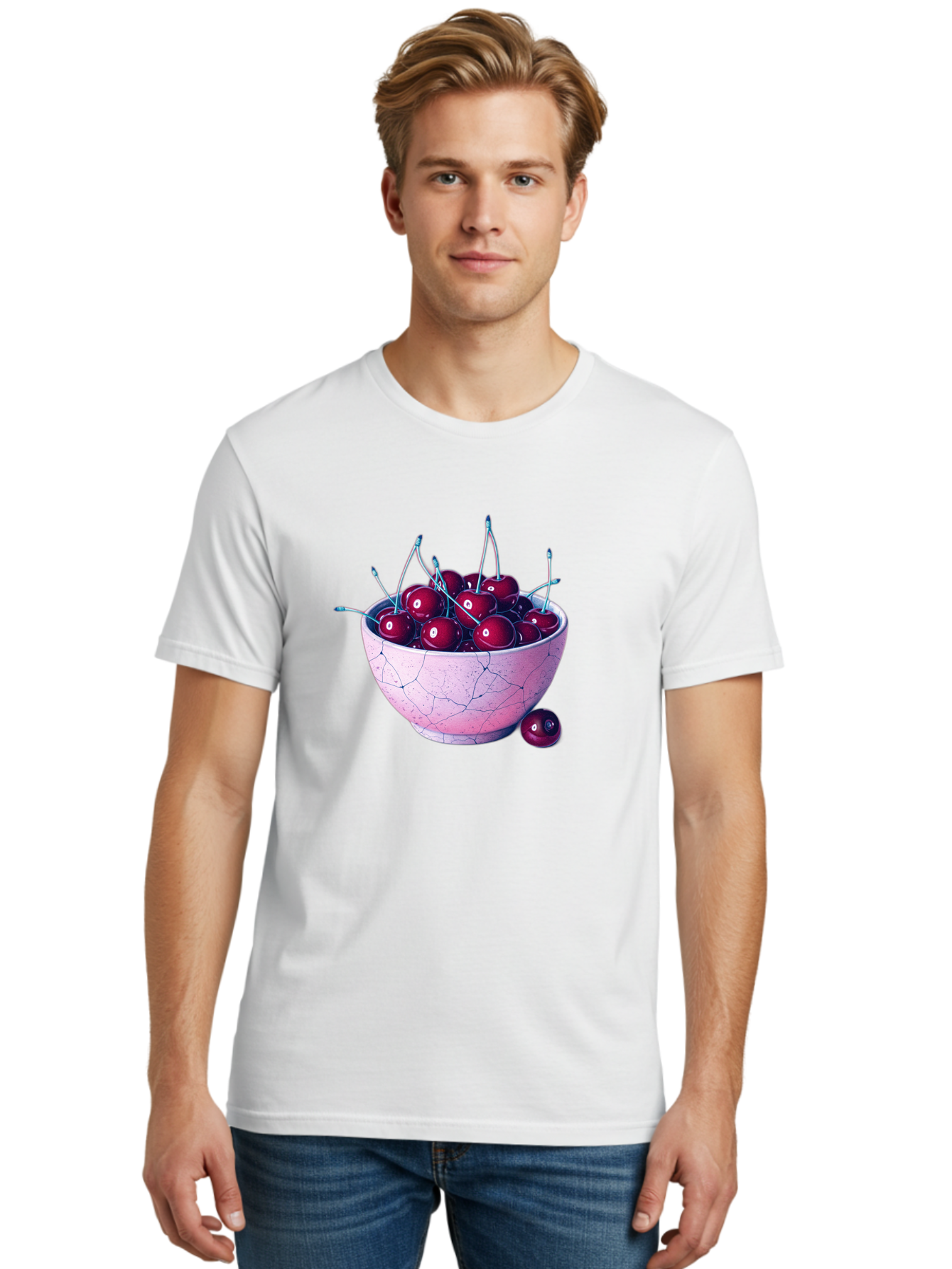 Cracked-Bowl-Of-Cherries Men'S Graphic Tee, 100% Cotton, Comfortable Casual Summer Wear, Machine Washable, Vintage Camera, Old Camera, Antique Camera, Black Camera, Classic Photography, Photography Equipment, Nostalgic Device, Film Camera, Bai743