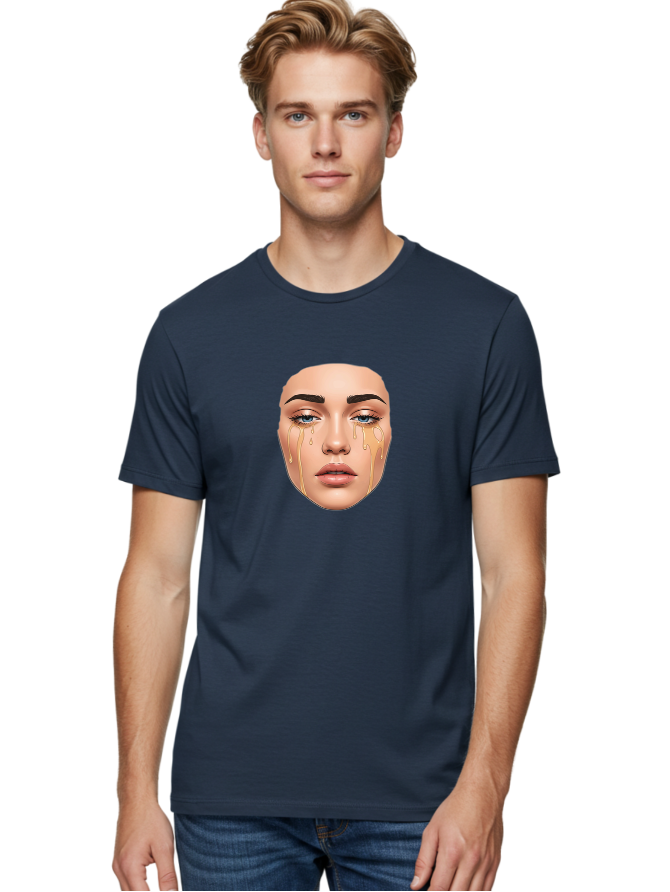 Crying-Face-2 Men'S Graphic Tee, 100% Cotton, Comfortable Casual Summer Wear, Machine Washable, Vintage Camera, Old Camera, Antique Camera, Black Camera, Classic Photography, Photography Equipment, Nostalgic Device, Film Camera, Camera Art Bai752