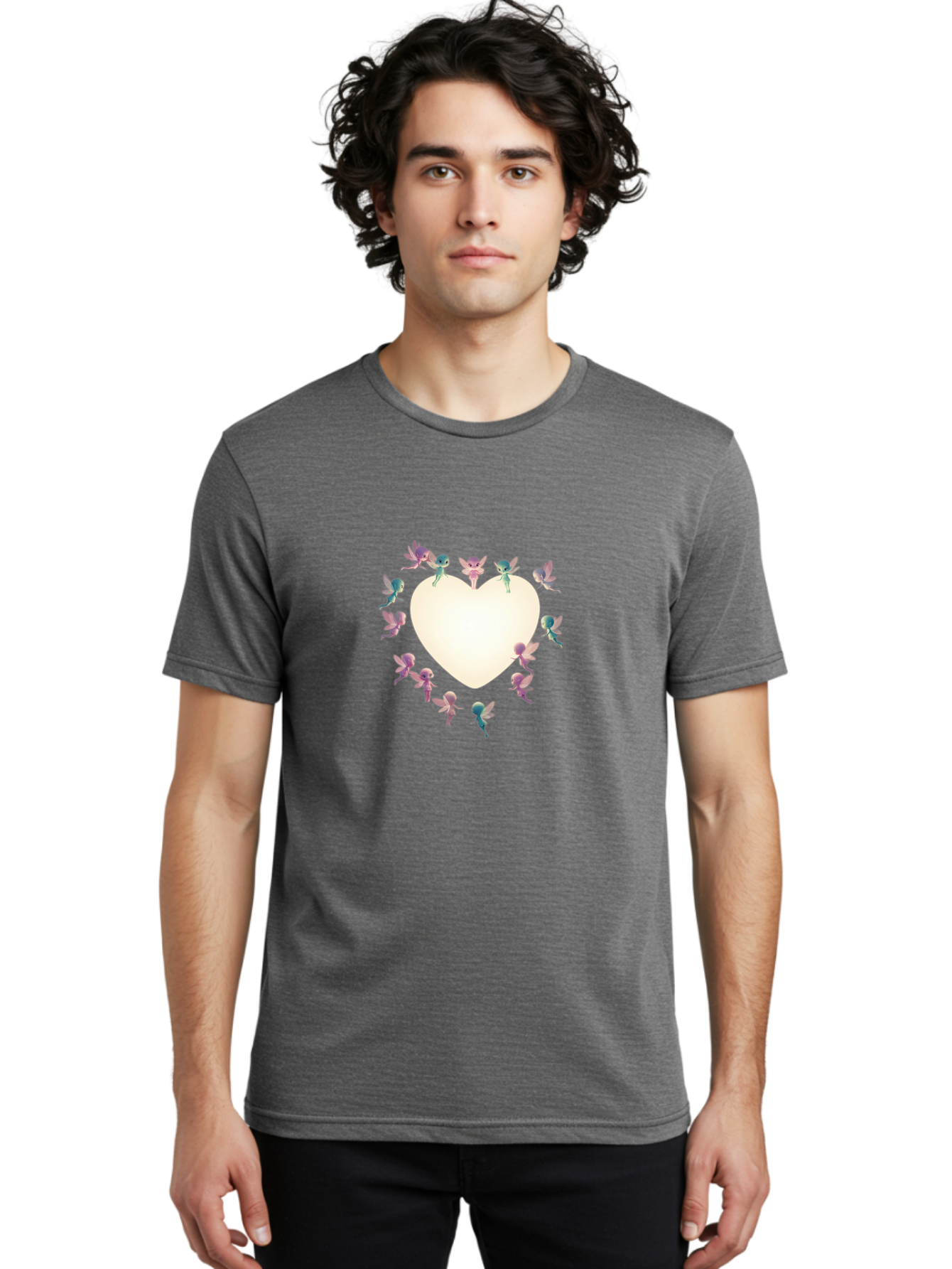 Cupid-Fairies-Heart Men'S Graphic Tee, 100% Cotton, Comfortable Casual Summer Wear, Machine Washable, Vintage Camera, Old Camera, Antique Camera, Black Camera, Classic Photography, Photography Equipment, Nostalgic Device, Film Camera, Bai760