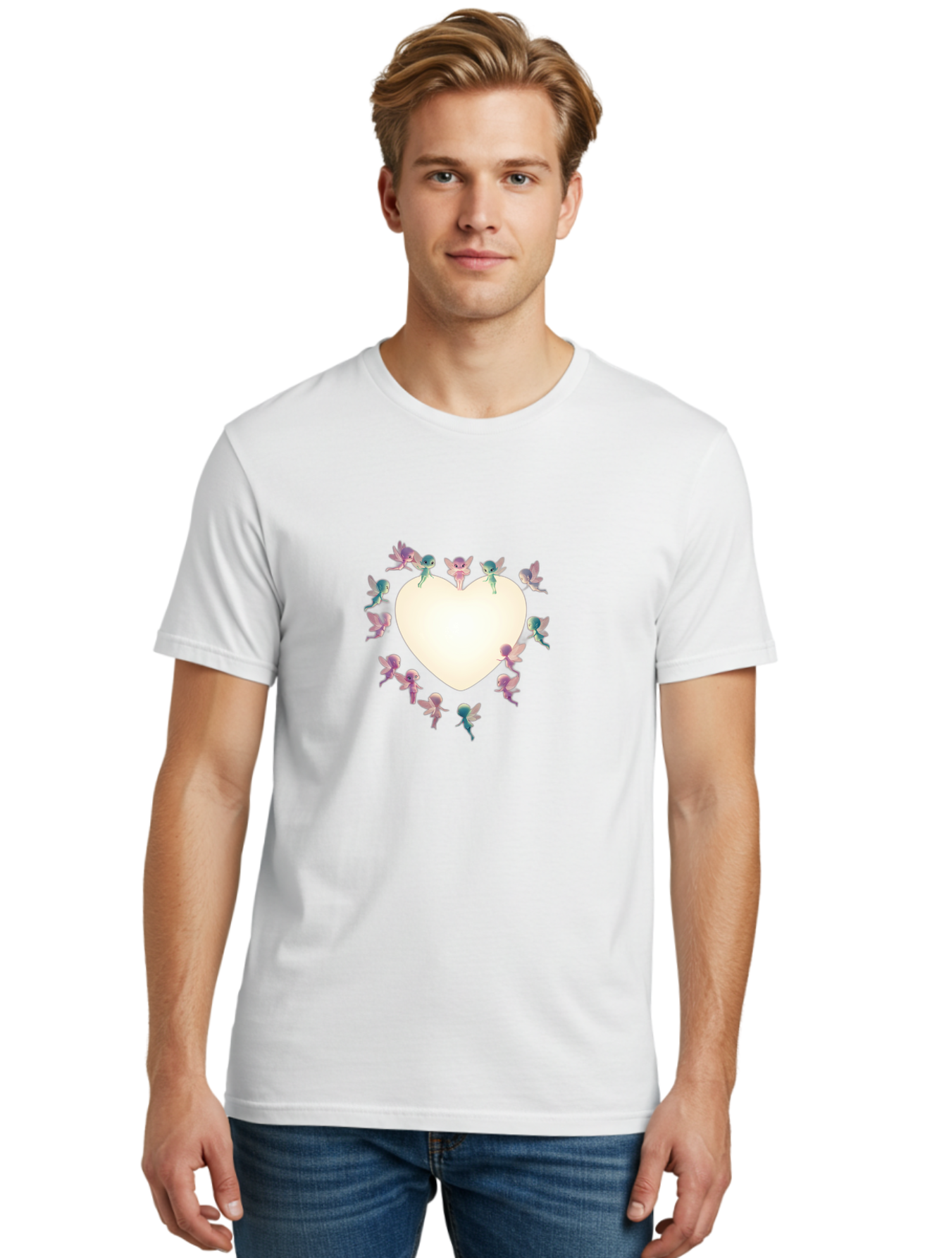 Cupid-Fairies-Heart Men'S Graphic Tee, 100% Cotton, Comfortable Casual Summer Wear, Machine Washable, Vintage Camera, Old Camera, Antique Camera, Black Camera, Classic Photography, Photography Equipment, Nostalgic Device, Film Camera, Bai760