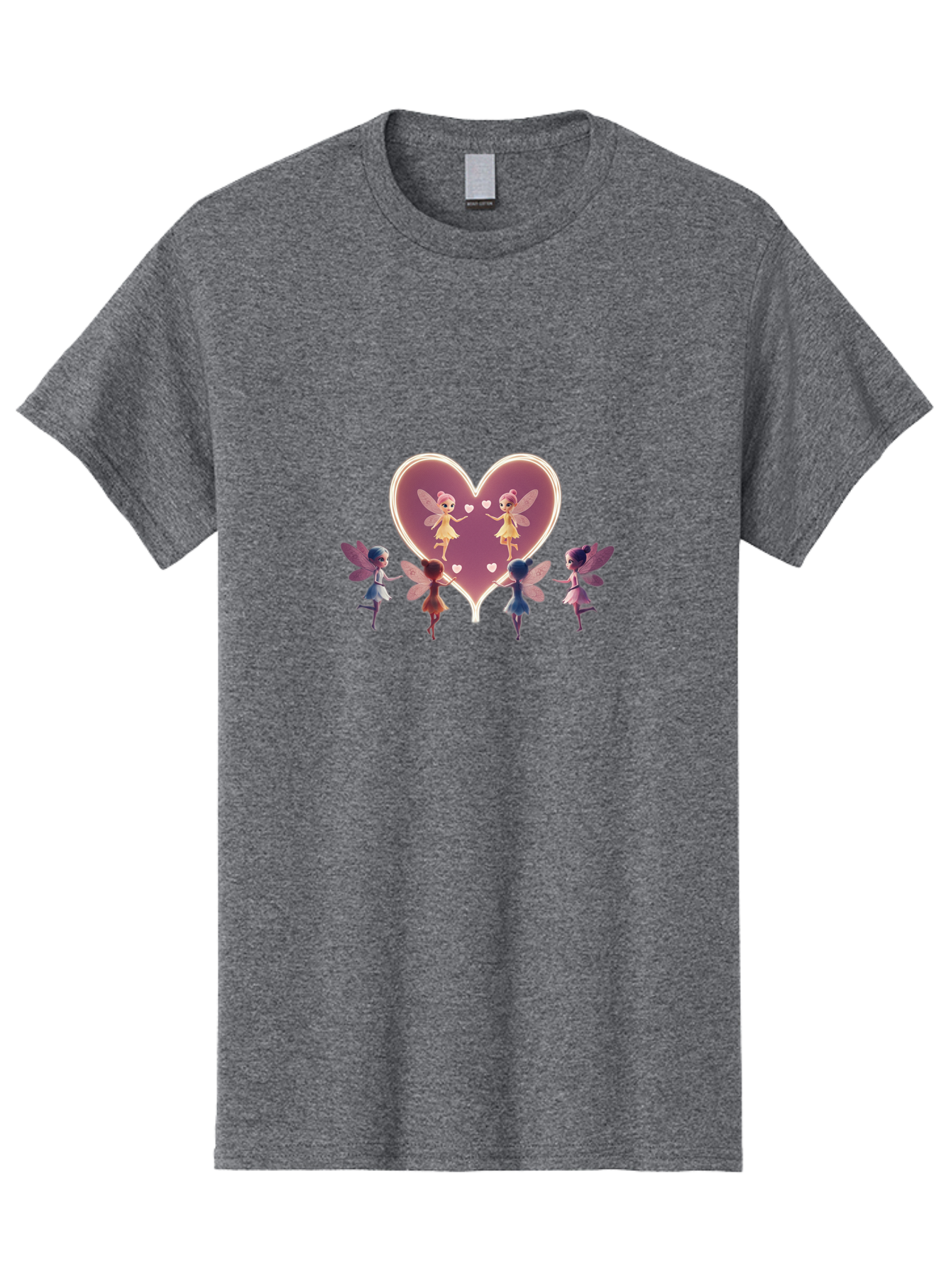 Fairies-Dancing-Around-Two-Fairies-In-Heart Men'S Graphic Tee, 100% Cotton, Comfortable Casual Summer Wear, Machine Washable, Vintage Camera, Old Camera, Antique Camera, Black Camera, Classic Photography, Photography Equipment, Bai785
