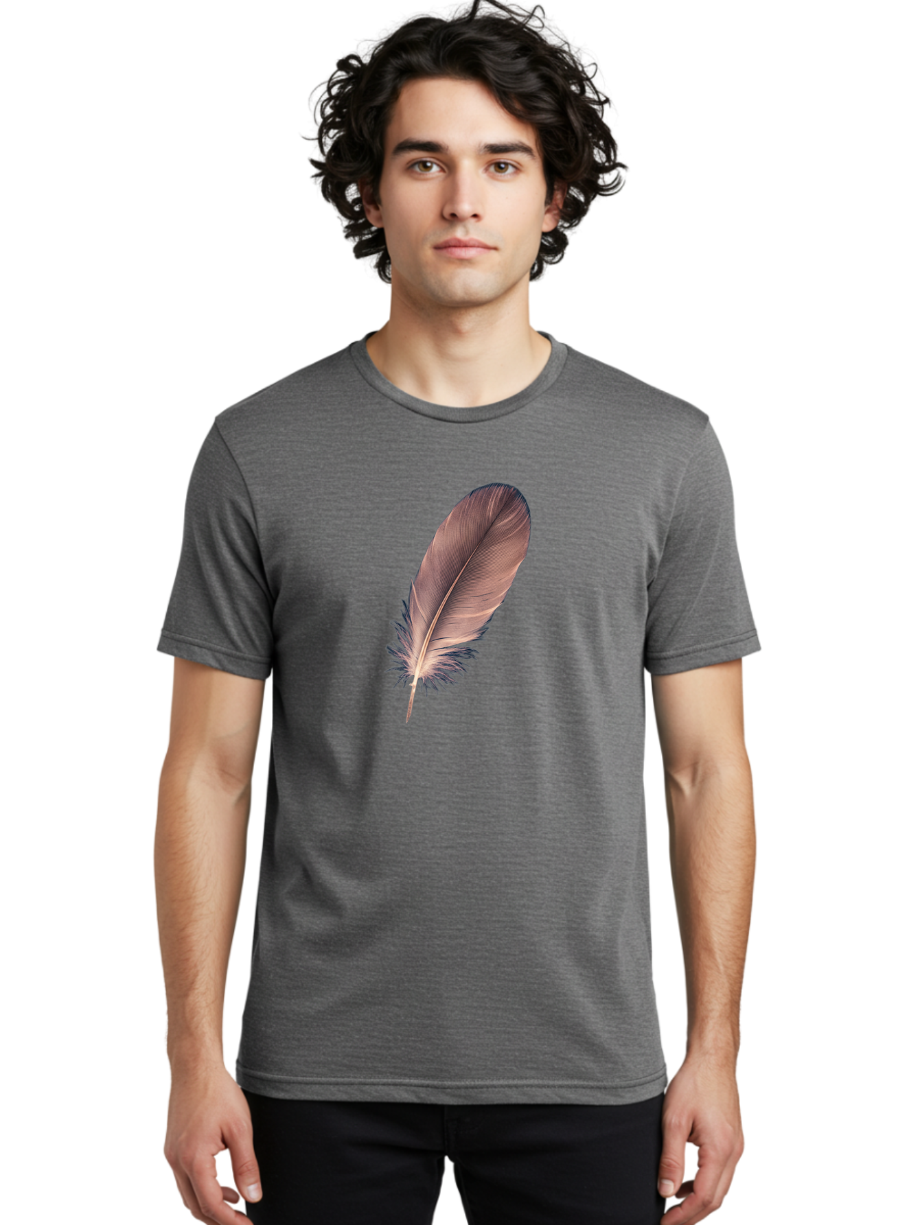Feather-1 Men'S Graphic Tee, 100% Cotton, Comfortable Casual Summer Wear, Machine Washable, Vintage Camera, Old Camera, Antique Camera, Black Camera, Classic Photography, Photography Equipment, Nostalgic Device, Film Camera, Camera Art Bai804