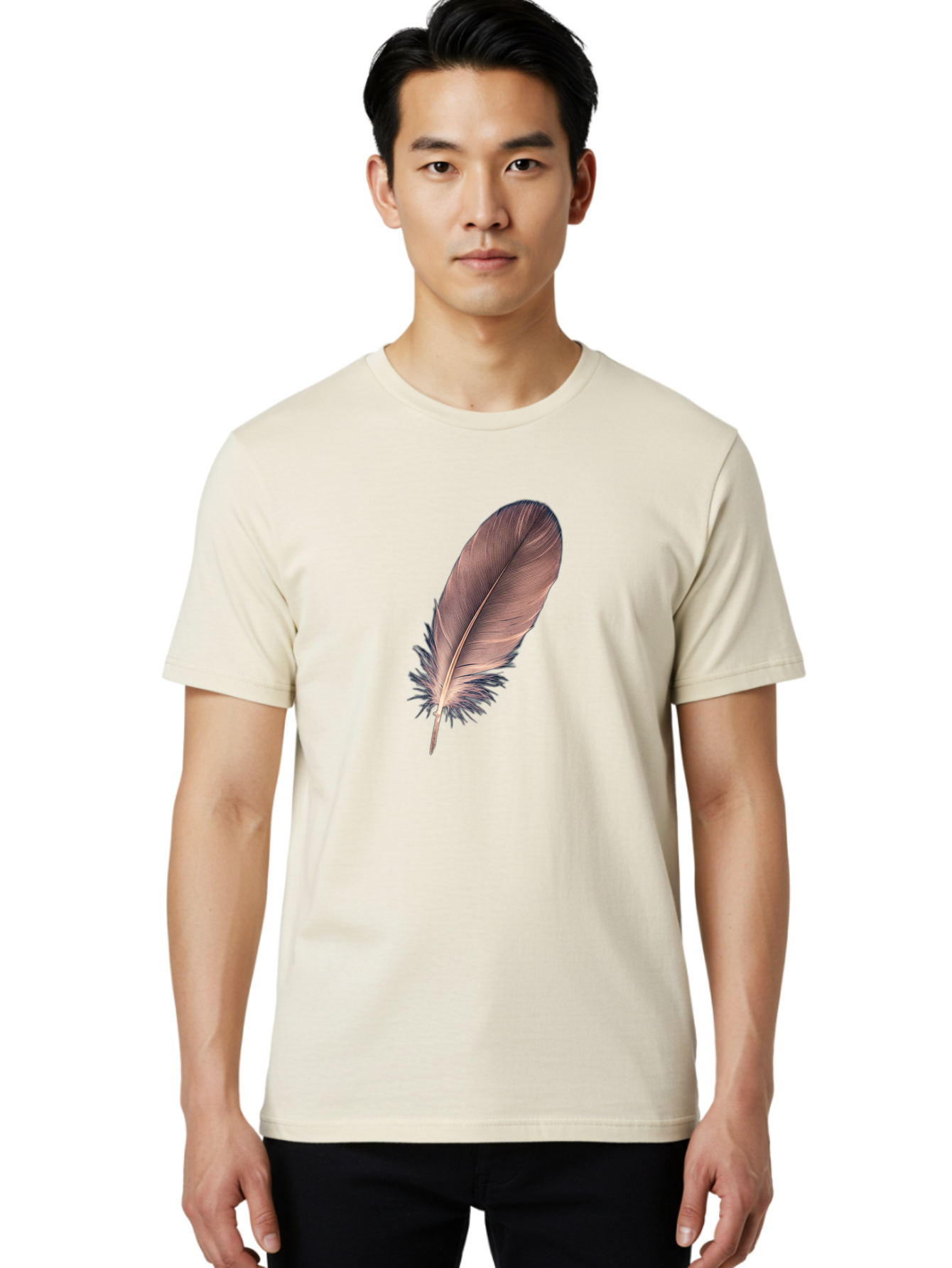 Feather-1 Men'S Graphic Tee, 100% Cotton, Comfortable Casual Summer Wear, Machine Washable, Vintage Camera, Old Camera, Antique Camera, Black Camera, Classic Photography, Photography Equipment, Nostalgic Device, Film Camera, Camera Art Bai804
