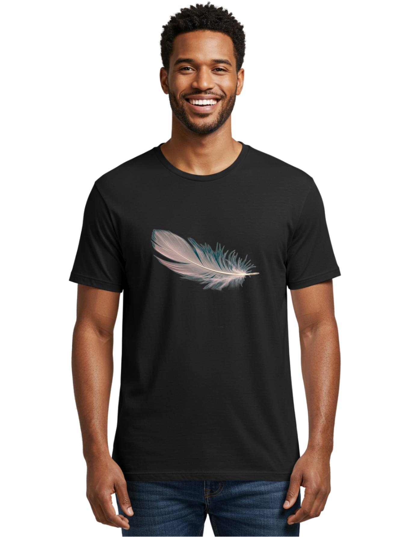 Feather-2 Men'S Graphic Tee, 100% Cotton, Comfortable Casual Summer Wear, Machine Washable, Vintage Camera, Old Camera, Antique Camera, Black Camera, Classic Photography, Photography Equipment, Nostalgic Device, Film Camera, Camera Art Bai805