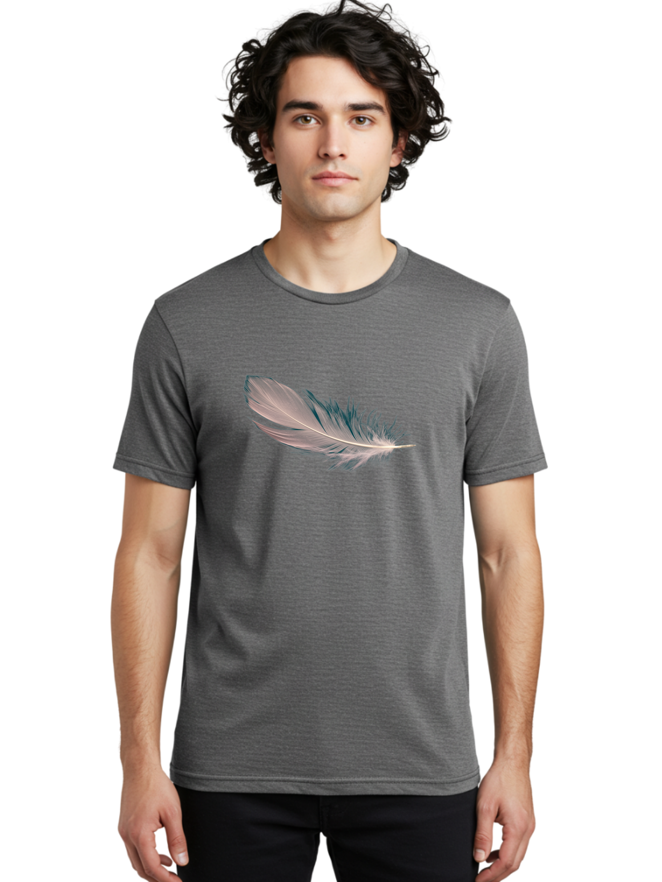 Feather-2 Men'S Graphic Tee, 100% Cotton, Comfortable Casual Summer Wear, Machine Washable, Vintage Camera, Old Camera, Antique Camera, Black Camera, Classic Photography, Photography Equipment, Nostalgic Device, Film Camera, Camera Art Bai805