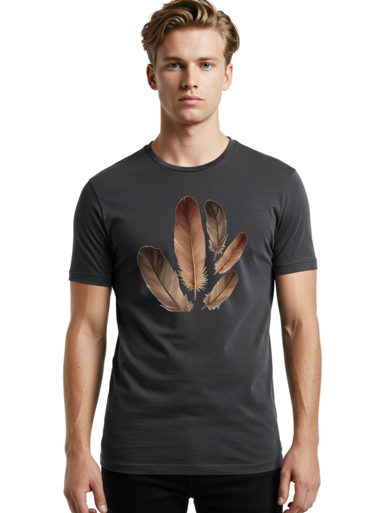 Feathers-10 Men'S Graphic Tee, 100% Cotton, Comfortable Casual Summer Wear, Machine Washable, Vintage Camera, Old Camera, Antique Camera, Black Camera, Classic Photography, Photography Equipment, Nostalgic Device, Film Camera, Camera Art Bai813