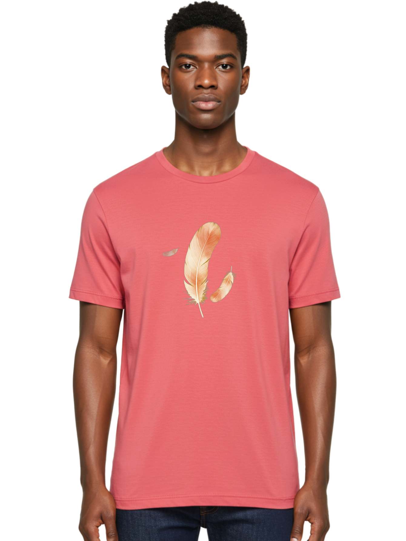Feathers-4 Men'S Graphic Tee, 100% Cotton, Comfortable Casual Summer Wear, Machine Washable, Vintage Camera, Old Camera, Antique Camera, Black Camera, Classic Photography, Photography Equipment, Nostalgic Device, Film Camera, Camera Art Bai822