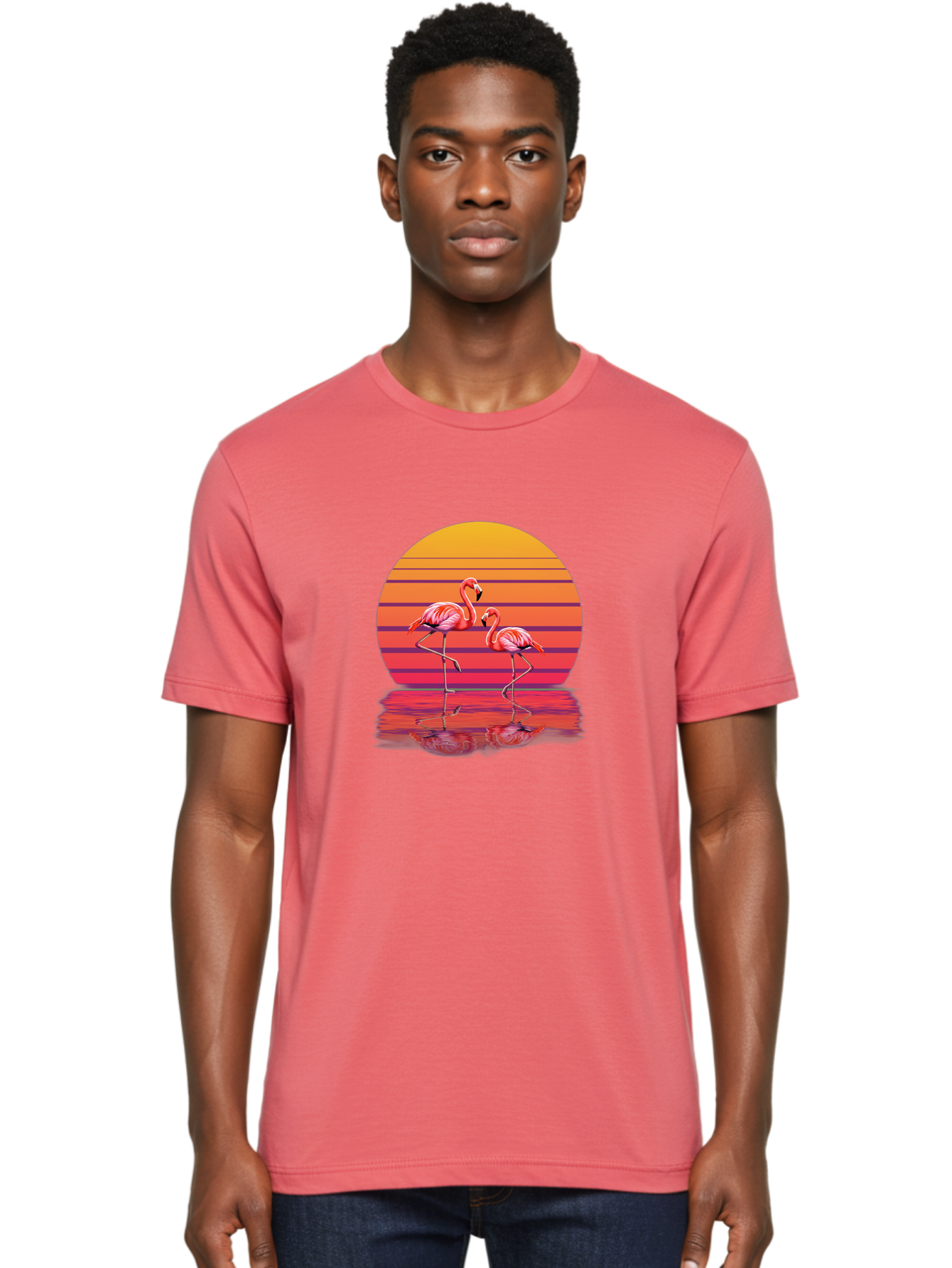 Flamingos-3 Men'S Graphic Tee, 100% Cotton, Comfortable Casual Summer Wear, Machine Washable, Vintage Camera, Old Camera, Antique Camera, Black Camera, Classic Photography, Photography Equipment, Nostalgic Device, Film Camera, Camera Art Bai854