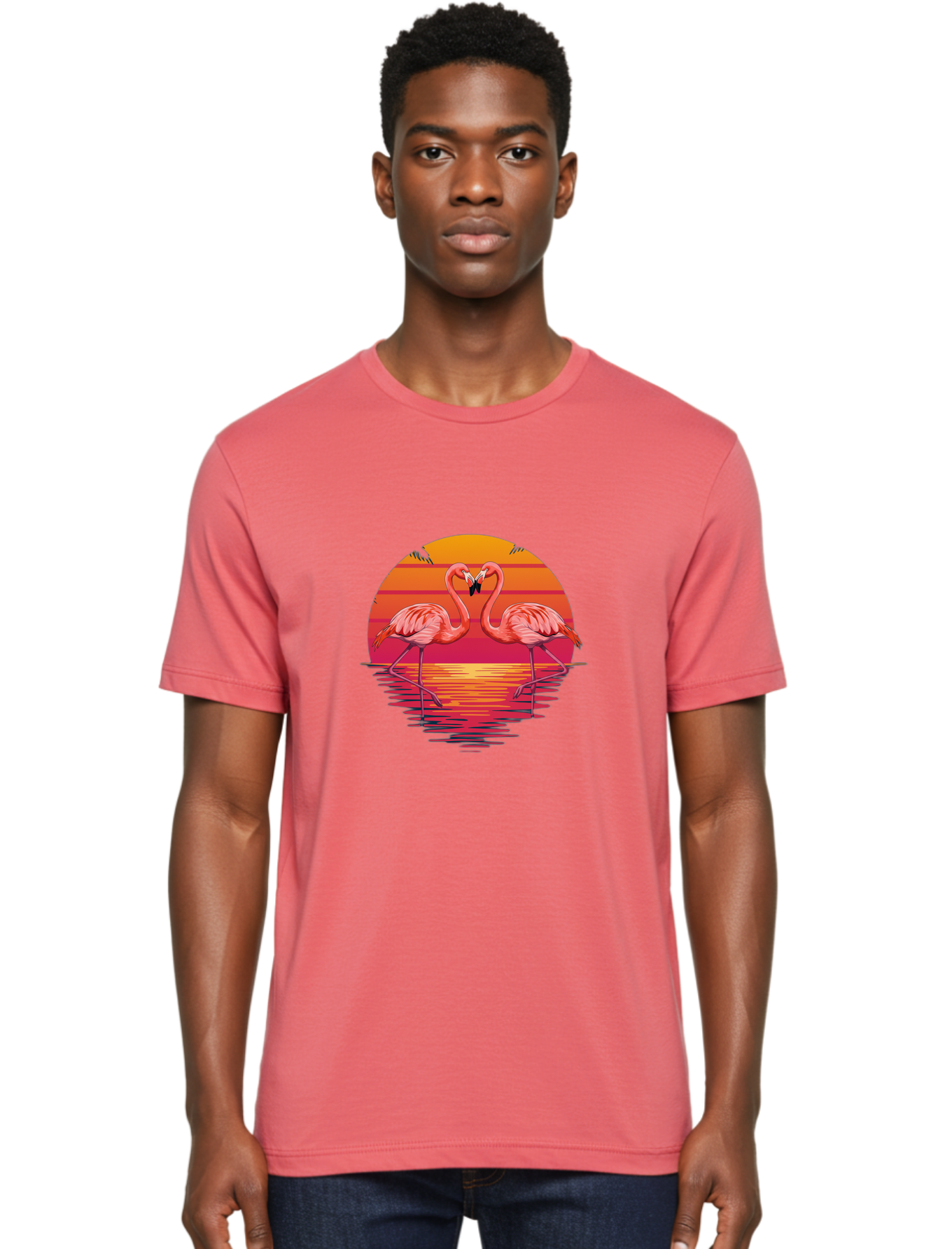 Flamingos-4 Men'S Graphic Tee, 100% Cotton, Comfortable Casual Summer Wear, Machine Washable, Vintage Camera, Old Camera, Antique Camera, Black Camera, Classic Photography, Photography Equipment, Nostalgic Device, Film Camera, Camera Art Bai855