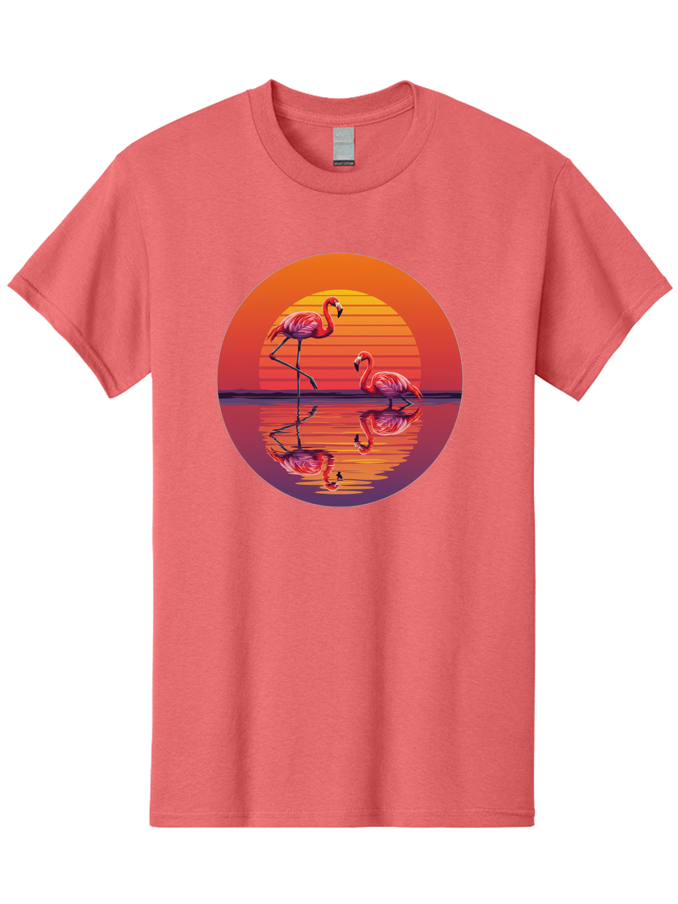 Flamingos-At-Sunset-1 Men'S Graphic Tee, 100% Cotton, Comfortable Casual Summer Wear, Machine Washable, Vintage Camera, Old Camera, Antique Camera, Black Camera, Classic Photography, Photography Equipment, Nostalgic Device, Film Camera, Bai856