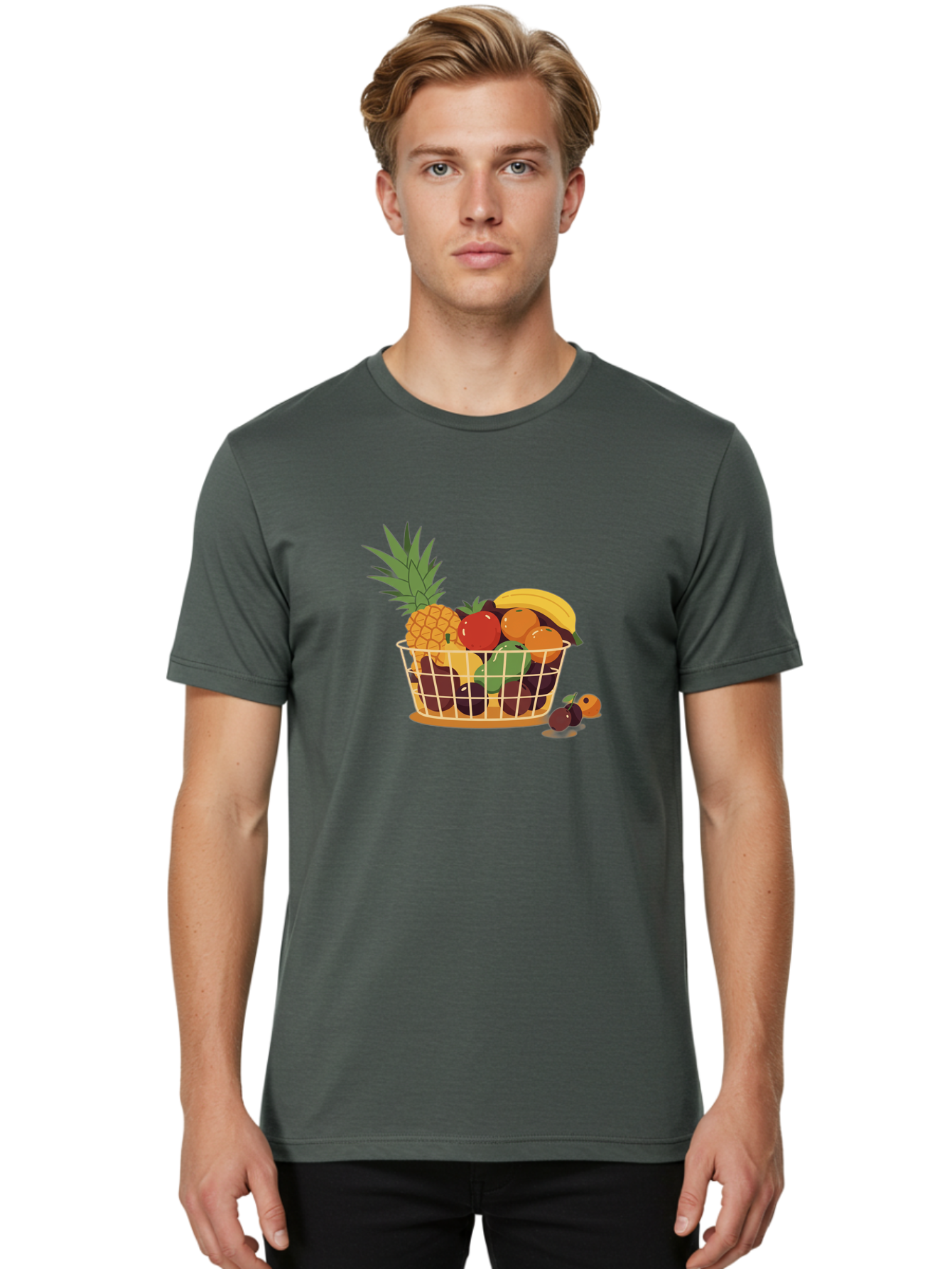Fruit-Basket-11 Men'S Graphic Tee, 100% Cotton, Comfortable Casual Summer Wear, Machine Washable, Vintage Camera, Old Camera, Antique Camera, Black Camera, Classic Photography, Photography Equipment, Nostalgic Device, Film Camera, Camera Art Bai900