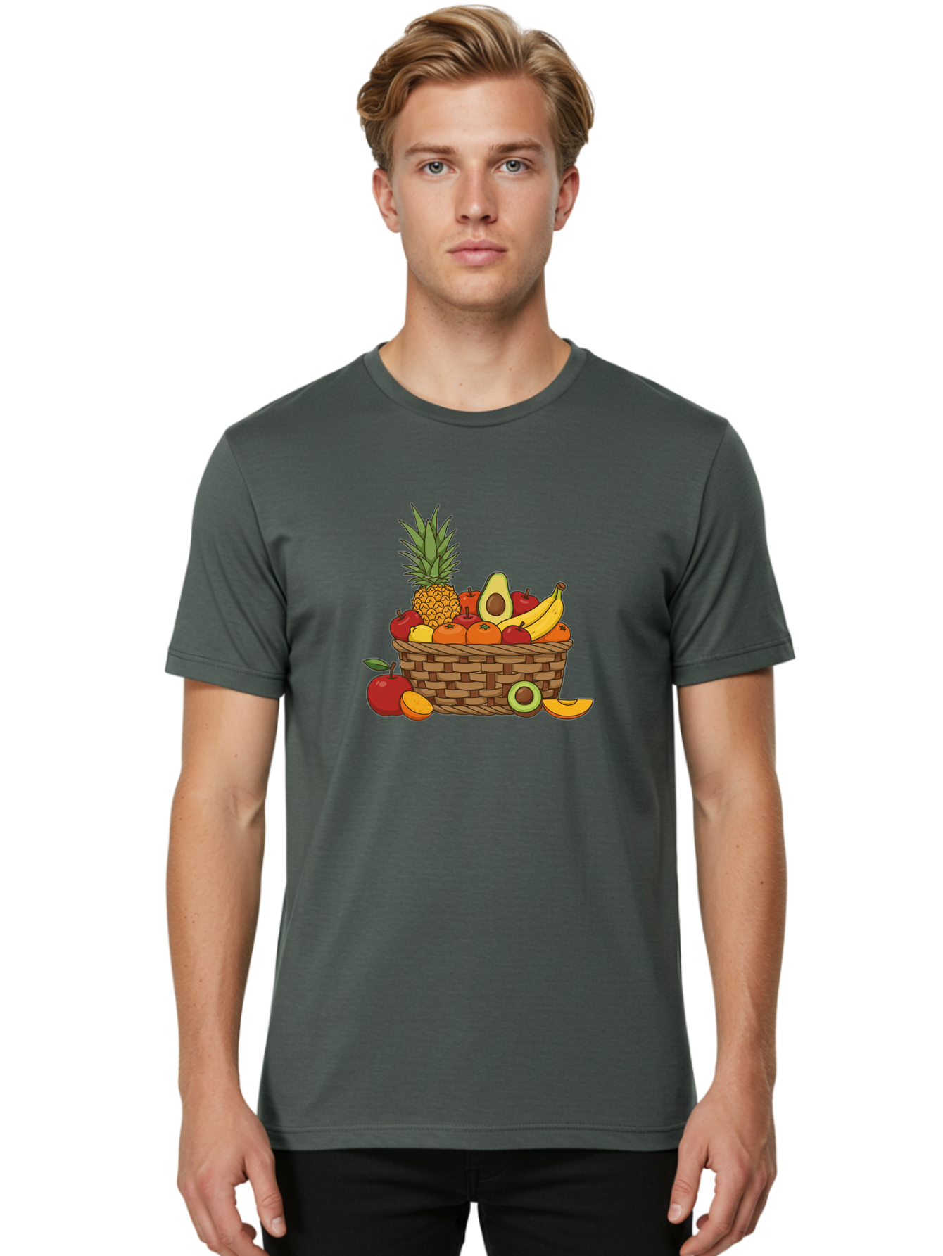 Fruit-Basket-12 Men'S Graphic Tee, 100% Cotton, Comfortable Casual Summer Wear, Machine Washable, Vintage Camera, Old Camera, Antique Camera, Black Camera, Classic Photography, Photography Equipment, Nostalgic Device, Film Camera, Camera Art Bai901