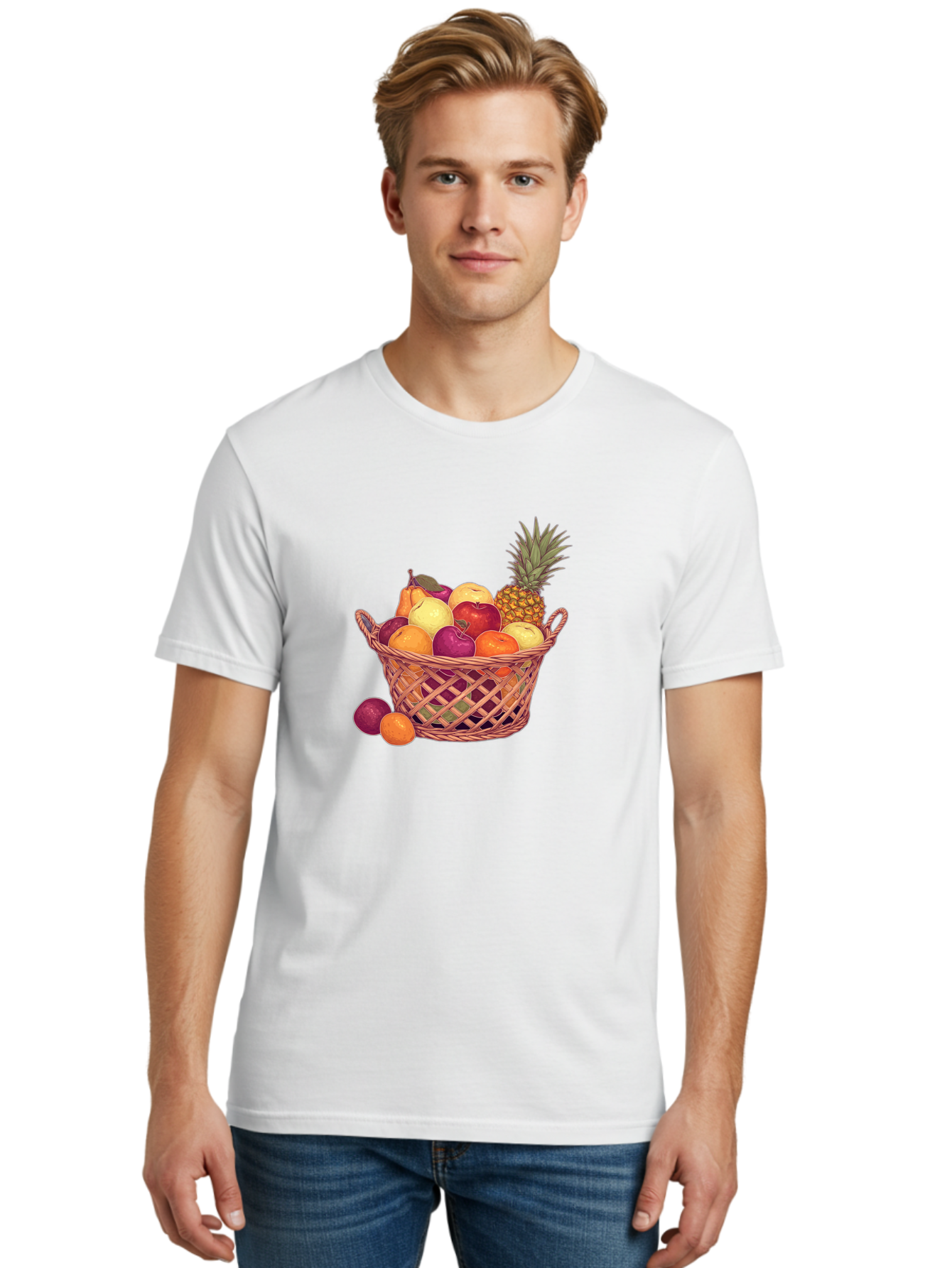 Fruit-Basket-2 Men'S Graphic Tee, 100% Cotton, Comfortable Casual Summer Wear, Machine Washable, Vintage Camera, Old Camera, Antique Camera, Black Camera, Classic Photography, Photography Equipment, Nostalgic Device, Film Camera, Camera Art Bai909