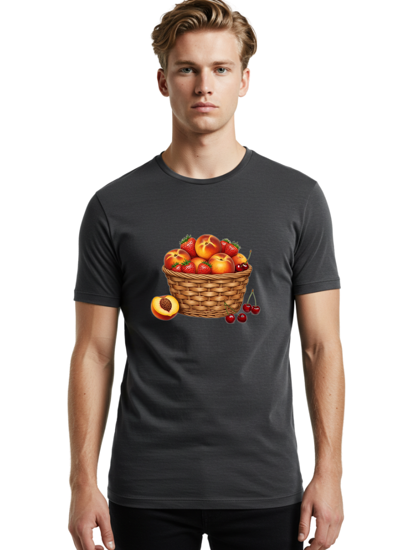 Fruit-Basket-28 Men'S Graphic Tee, 100% Cotton, Comfortable Casual Summer Wear, Machine Washable, Vintage Camera, Old Camera, Antique Camera, Black Camera, Classic Photography, Photography Equipment, Nostalgic Device, Film Camera, Camera Art Bai918