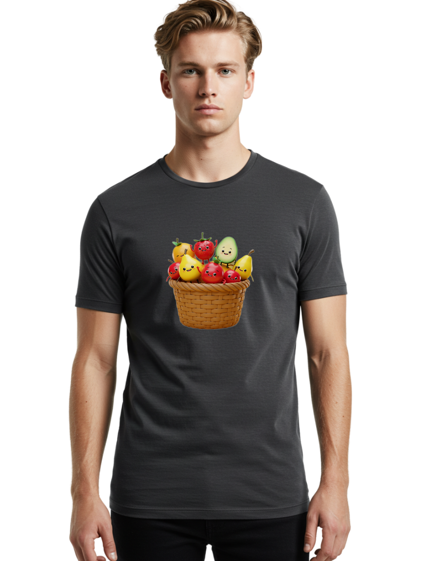 Fruit-Characters-Basket Men'S Graphic Tee, 100% Cotton, Comfortable Casual Summer Wear, Machine Washable, Vintage Camera, Old Camera, Antique Camera, Black Camera, Classic Photography, Photography Equipment, Nostalgic Device, Film Camera, Bai932