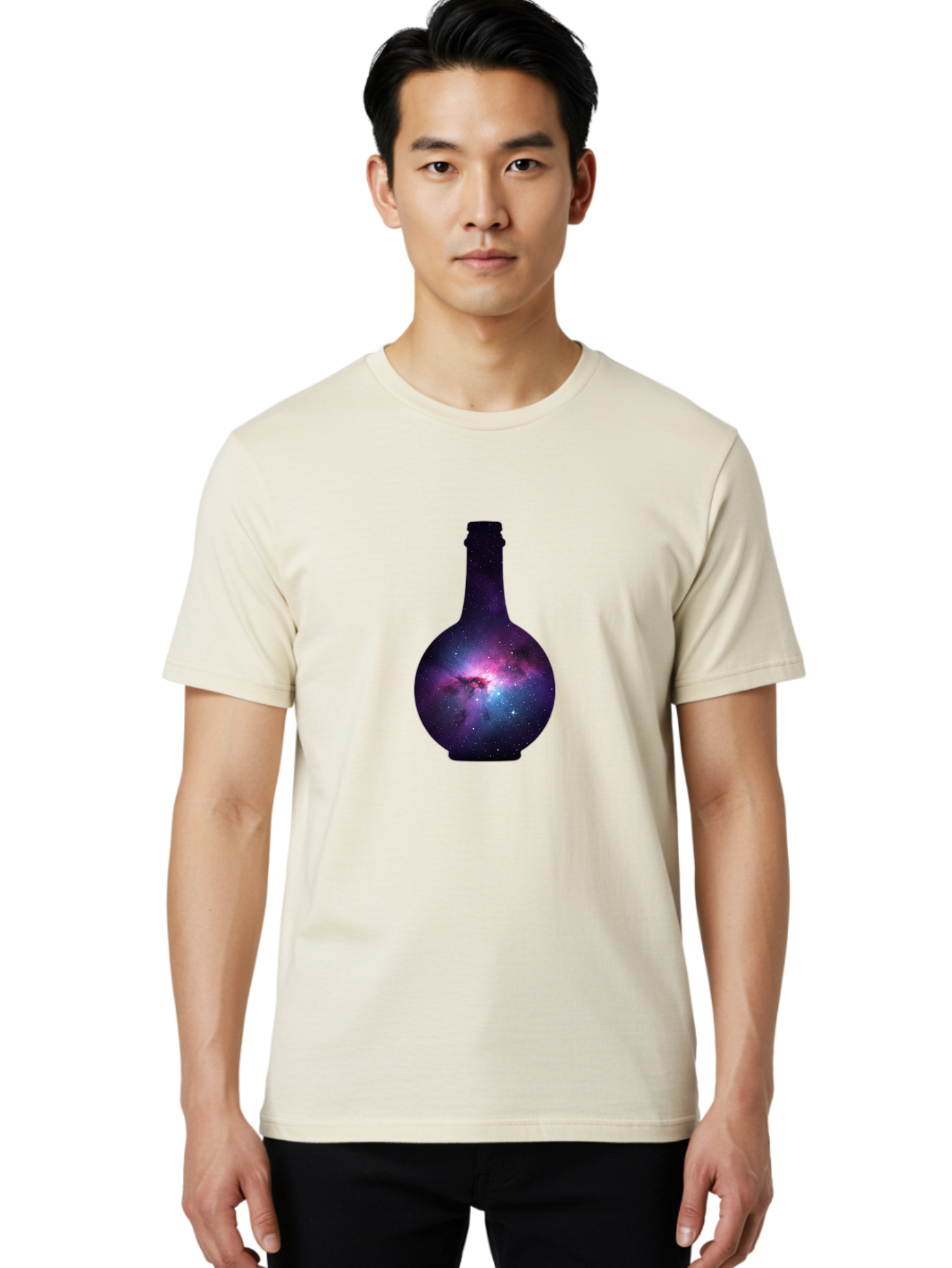 Galaxy-Bottle-11 Men'S Graphic Tee, 100% Cotton, Comfortable Casual Summer Wear, Machine Washable, Vintage Camera, Old Camera, Antique Camera, Black Camera, Classic Photography, Photography Equipment, Nostalgic Device, Film Camera, Camera Art Bai941