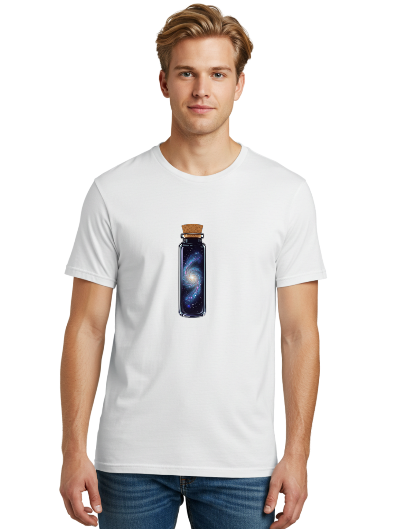 Galaxy-In-A-Bottle-10 Men'S Graphic Tee, 100% Cotton, Comfortable Casual Summer Wear, Machine Washable, Vintage Camera, Old Camera, Antique Camera, Black Camera, Classic Photography, Photography Equipment, Nostalgic Device, Film Camera, Bai964