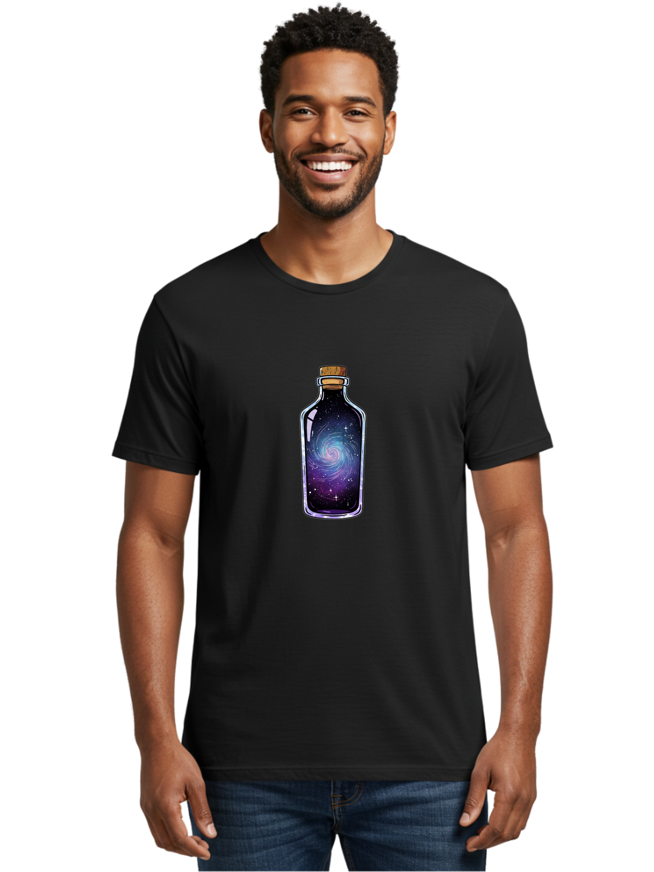 Galaxy-In-A-Bottle-22 Men'S Graphic Tee, 100% Cotton, Comfortable Casual Summer Wear, Machine Washable, Vintage Camera, Old Camera, Antique Camera, Black Camera, Classic Photography, Photography Equipment, Nostalgic Device, Film Camera, Bai977