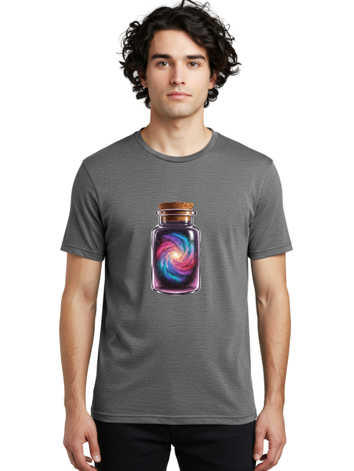 Galaxy-In-A-Jar-4 Men'S Graphic Tee, 100% Cotton, Comfortable Casual Summer Wear, Machine Washable, Vintage Camera, Old Camera, Antique Camera, Black Camera, Classic Photography, Photography Equipment, Nostalgic Device, Film Camera, Camera Art Baj017