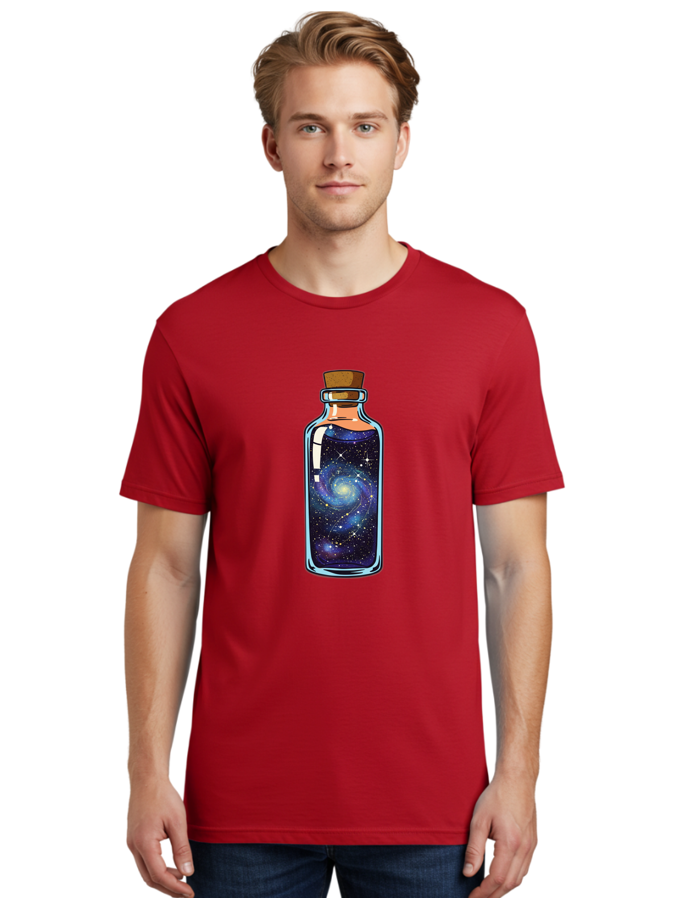Galaxy-In-Bottle-11 Men'S Graphic Tee, 100% Cotton, Comfortable Casual Summer Wear, Machine Washable, Vintage Camera, Old Camera, Antique Camera, Black Camera, Classic Photography, Photography Equipment, Nostalgic Device, Film Camera, Baj022