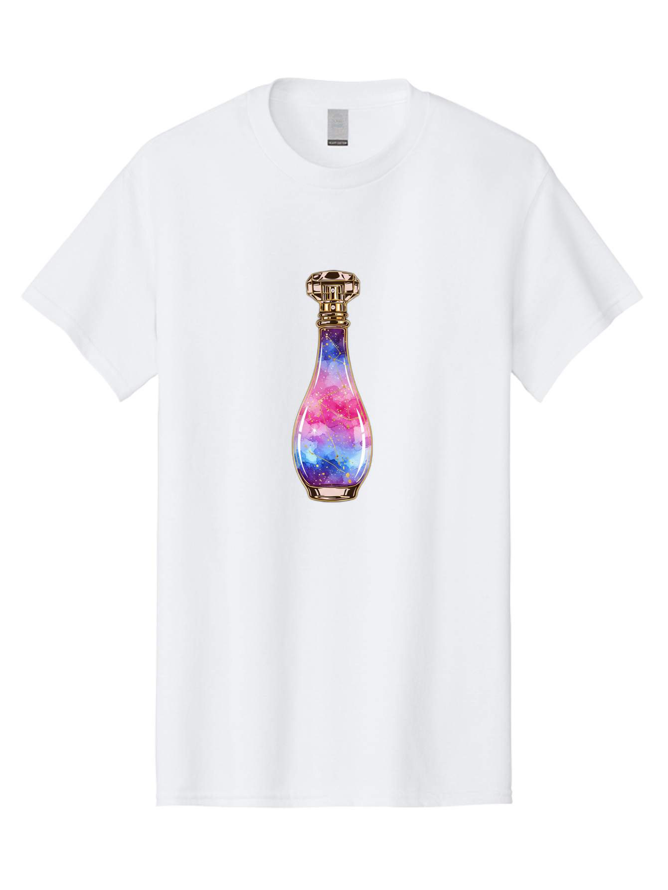 Galaxy-Perfume-Bottle-1 Men'S Graphic Tee, 100% Cotton, Comfortable Casual Summer Wear, Machine Washable, Vintage Camera, Old Camera, Antique Camera, Black Camera, Classic Photography, Photography Equipment, Nostalgic Device, Film Camera, Baj050