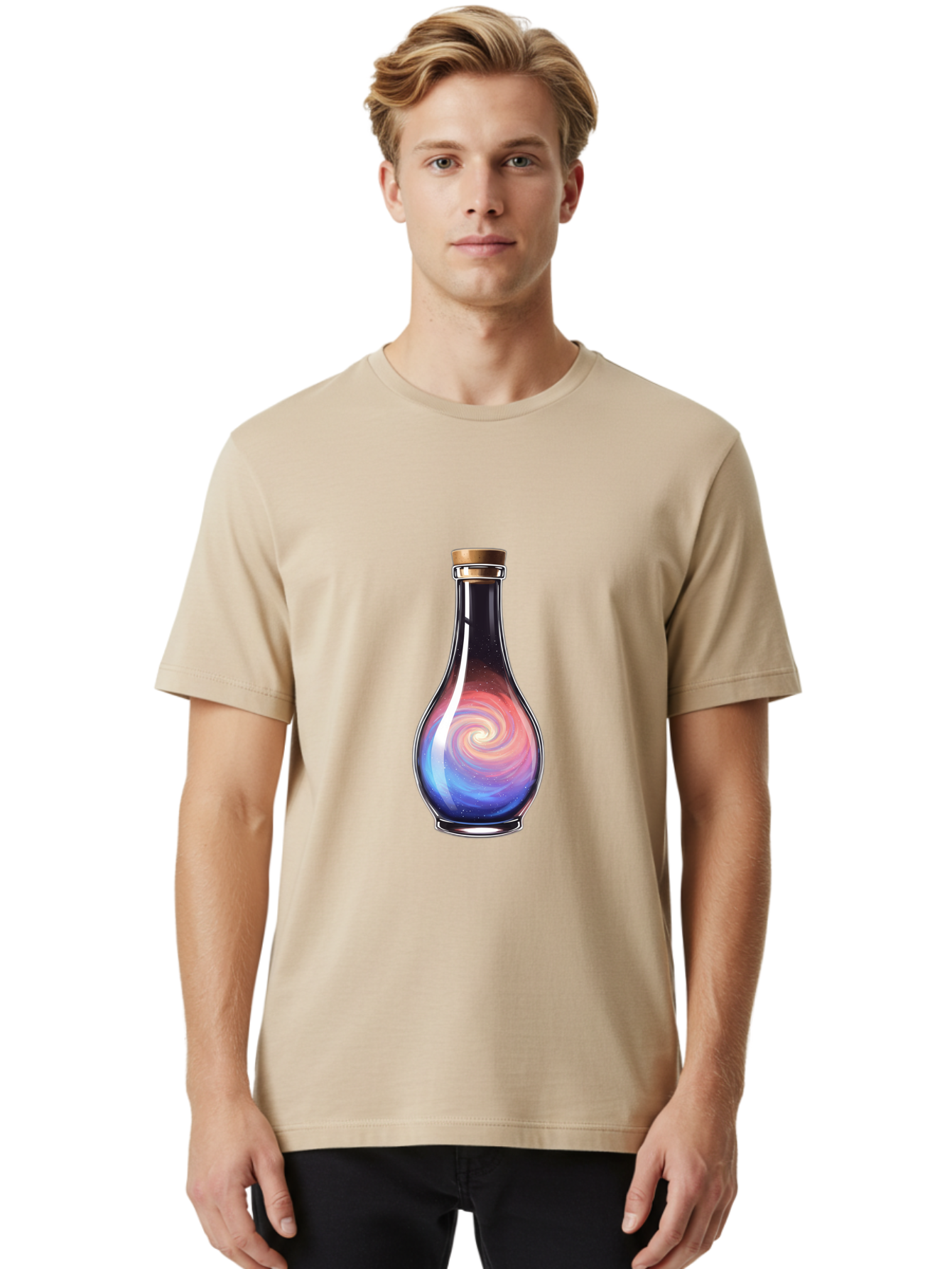 Galaxy-Potion-Bottle Men'S Graphic Tee, 100% Cotton, Comfortable Casual Summer Wear, Machine Washable, Vintage Camera, Old Camera, Antique Camera, Black Camera, Classic Photography, Photography Equipment, Nostalgic Device, Film Camera, Baj061