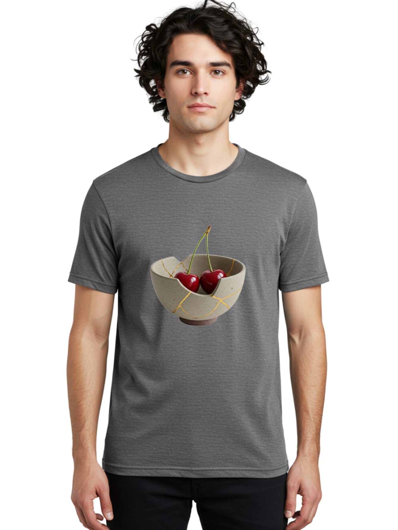 Kintsugi-Bowl-Cherries Men'S Graphic Tee, 100% Cotton, Comfortable Casual Summer Wear, Machine Washable, Vintage Camera, Old Camera, Antique Camera, Black Camera, Classic Photography, Photography Equipment, Nostalgic Device, Film Camera, Baj082