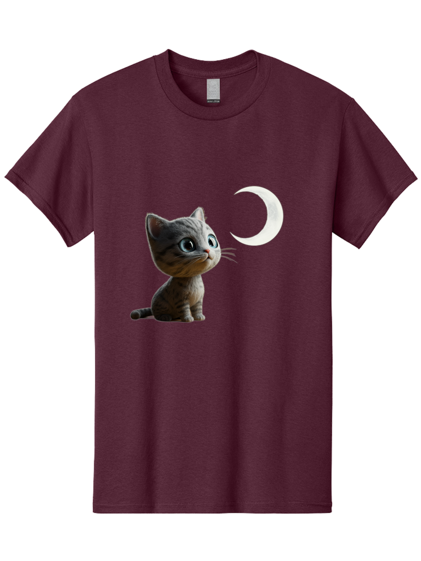 Kitten-And-Crescent-Moon Men'S Graphic Tee, 100% Cotton, Comfortable Casual Summer Wear, Machine Washable, Vintage Camera, Old Camera, Antique Camera, Black Camera, Classic Photography, Photography Equipment, Nostalgic Device, Film Camera, Baj085