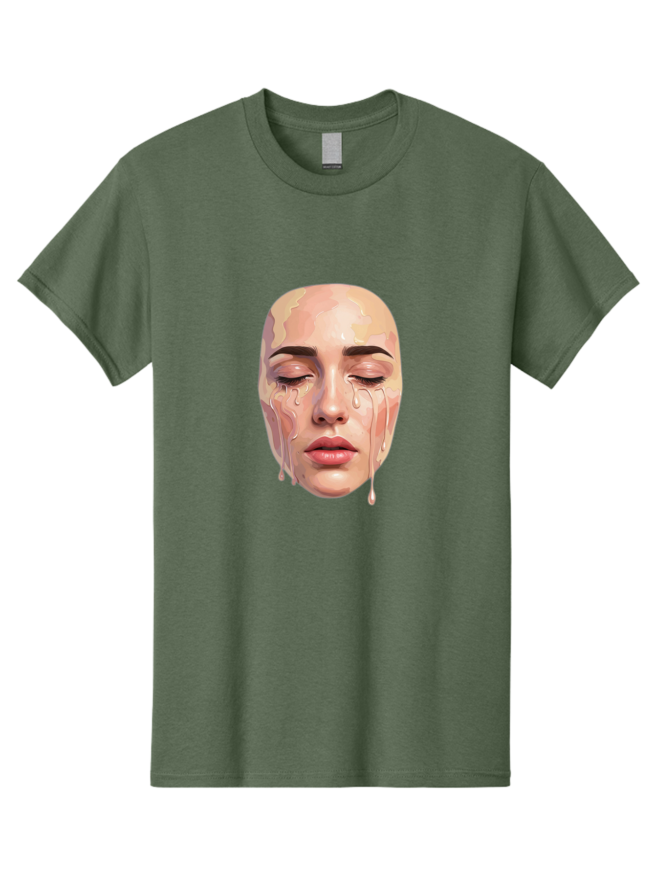 Melting-Face-2 Men'S Graphic Tee, 100% Cotton, Comfortable Casual Summer Wear, Machine Washable, Vintage Camera, Old Camera, Antique Camera, Black Camera, Classic Photography, Photography Equipment, Nostalgic Device, Film Camera, Camera Art Baj097