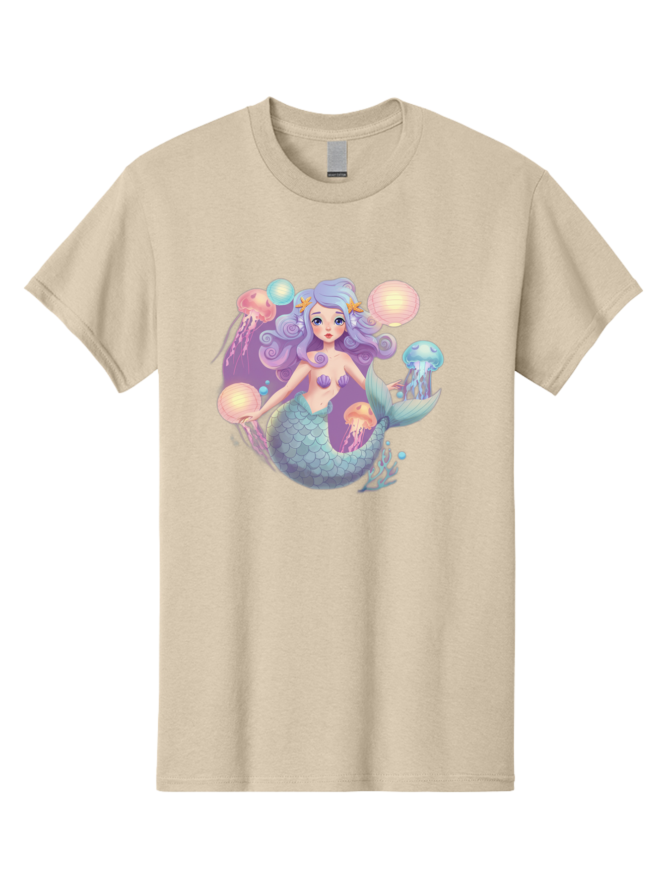 Mermaid-With-Jellyfish-1 Men'S Graphic Tee, 100% Cotton, Comfortable Casual Summer Wear, Machine Washable, Vintage Camera, Old Camera, Antique Camera, Black Camera, Classic Photography, Photography Equipment, Nostalgic Device, Film Camera, Baj110