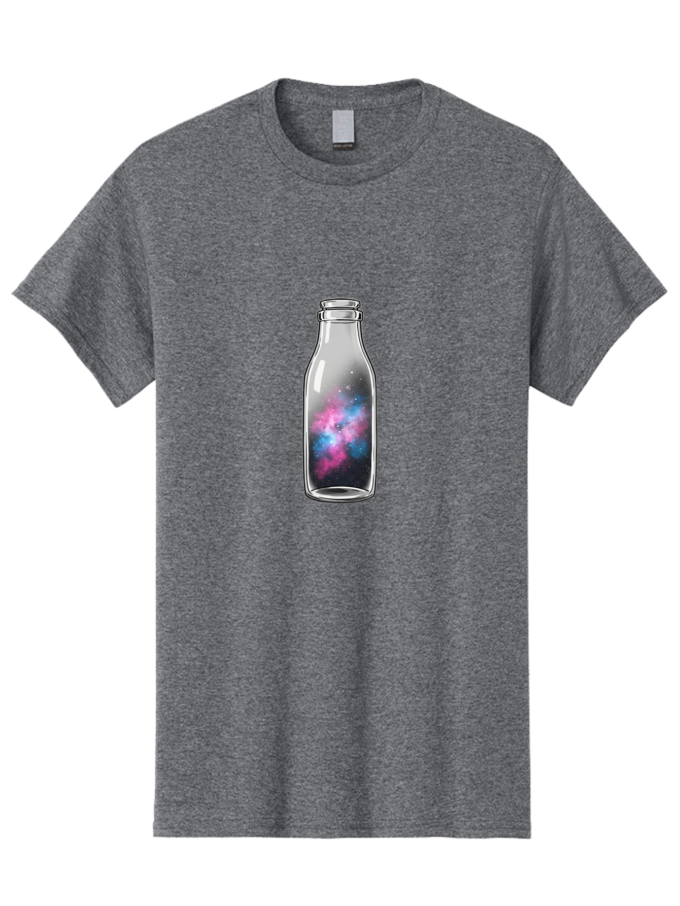 Milk-Bottle-With-Galaxy Men'S Graphic Tee, 100% Cotton, Comfortable Casual Summer Wear, Machine Washable, Vintage Camera, Old Camera, Antique Camera, Black Camera, Classic Photography, Photography Equipment, Nostalgic Device, Film Camera, Baj117