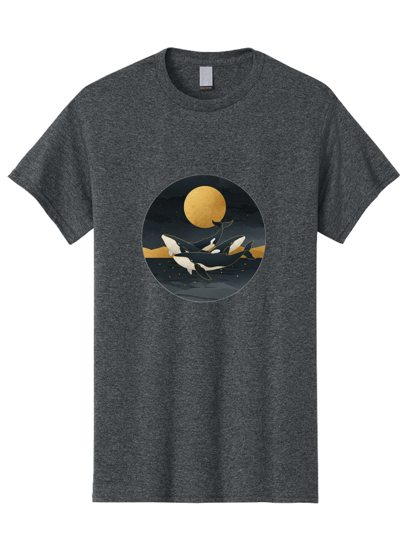 Orca-Whales-Under-Moon Men'S Graphic Tee, 100% Cotton, Comfortable Casual Summer Wear, Machine Washable, Vintage Camera, Old Camera, Antique Camera, Black Camera, Classic Photography, Photography Equipment, Nostalgic Device, Film Camera, Baj135