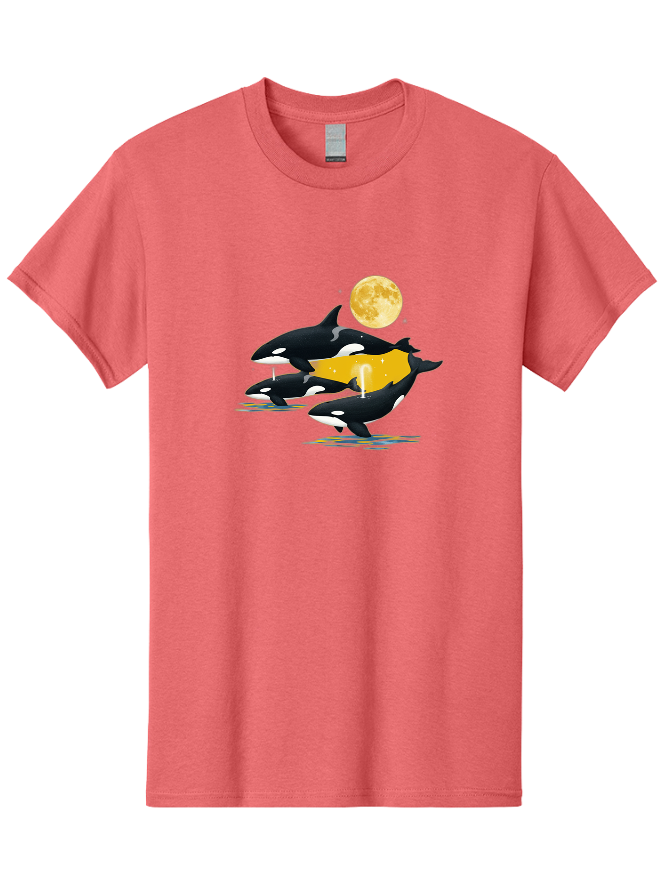Orcas-Under-Moon Men'S Graphic Tee, 100% Cotton, Comfortable Casual Summer Wear, Machine Washable, Vintage Camera, Old Camera, Antique Camera, Black Camera, Classic Photography, Photography Equipment, Nostalgic Device, Film Camera, Camera Art Baj138