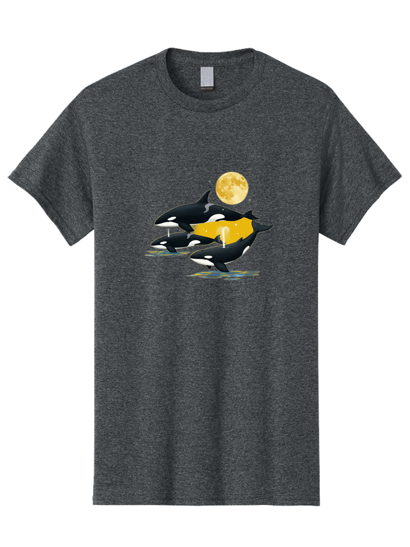Orcas-Under-Moon Men'S Graphic Tee, 100% Cotton, Comfortable Casual Summer Wear, Machine Washable, Vintage Camera, Old Camera, Antique Camera, Black Camera, Classic Photography, Photography Equipment, Nostalgic Device, Film Camera, Camera Art Baj138