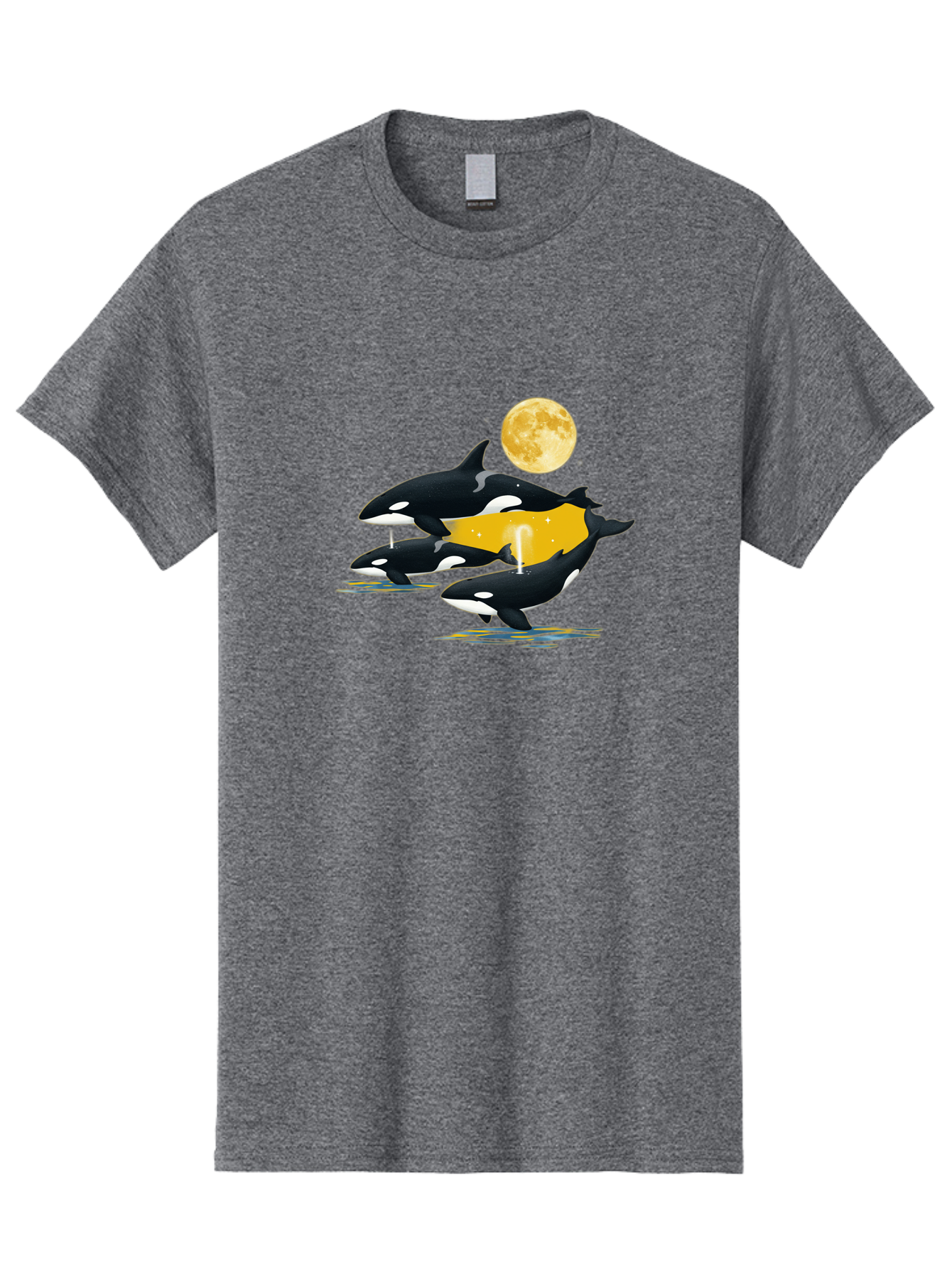 Orcas-Under-Moon Men'S Graphic Tee, 100% Cotton, Comfortable Casual Summer Wear, Machine Washable, Vintage Camera, Old Camera, Antique Camera, Black Camera, Classic Photography, Photography Equipment, Nostalgic Device, Film Camera, Camera Art Baj138