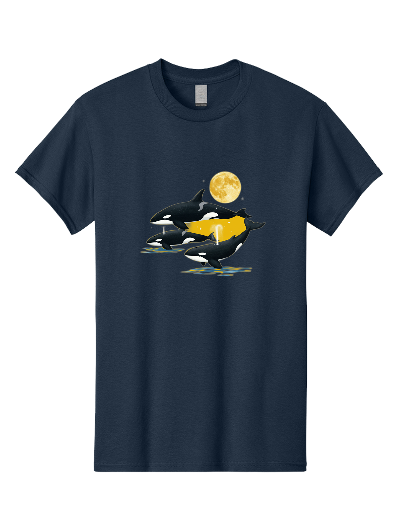 Orcas-Under-Moon Men'S Graphic Tee, 100% Cotton, Comfortable Casual Summer Wear, Machine Washable, Vintage Camera, Old Camera, Antique Camera, Black Camera, Classic Photography, Photography Equipment, Nostalgic Device, Film Camera, Camera Art Baj138