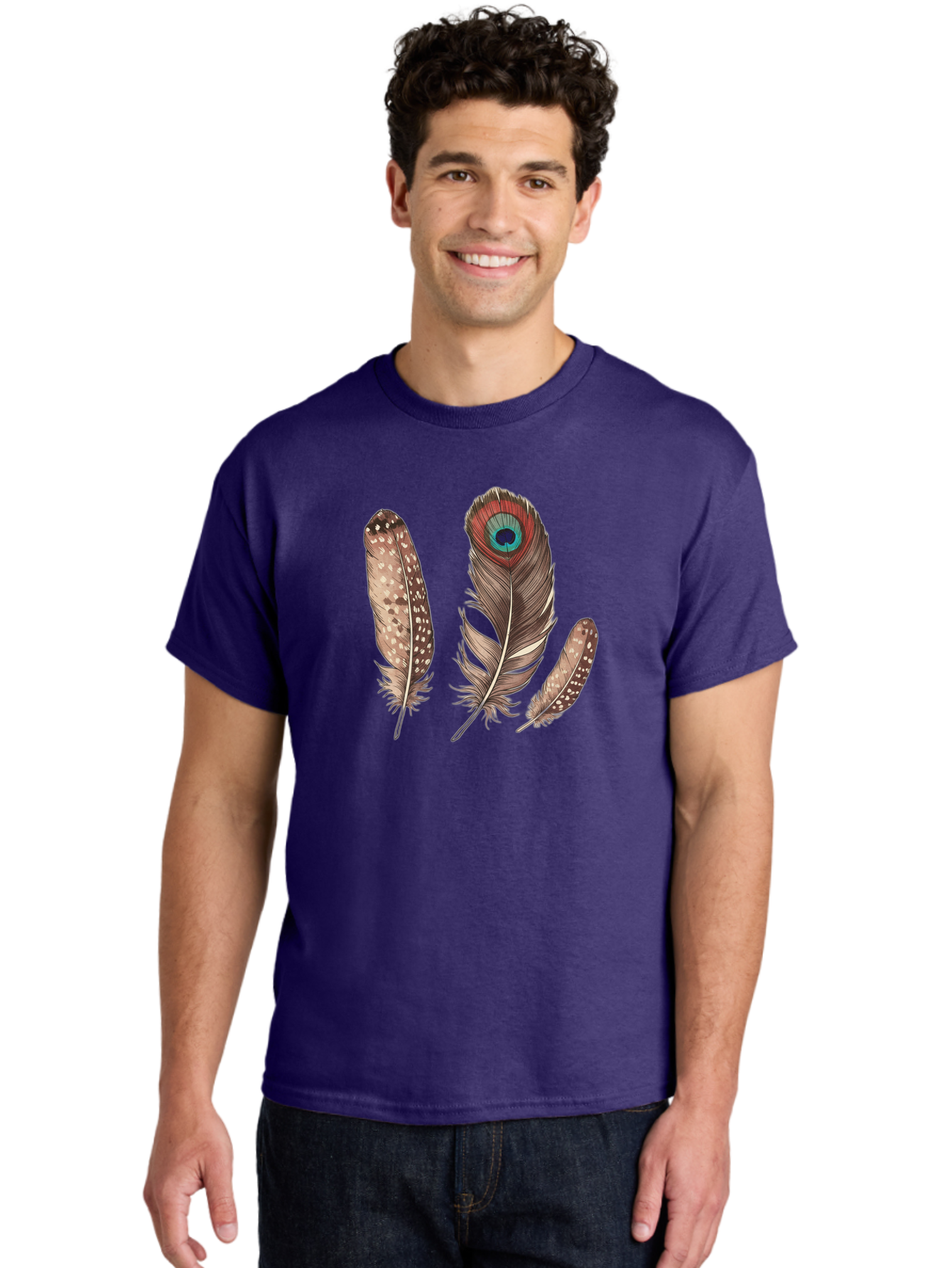 Peacock-Feathers-1 Men'S Graphic Tee, 100% Cotton, Comfortable Casual Summer Wear, Machine Washable, Vintage Camera, Old Camera, Antique Camera, Black Camera, Classic Photography, Photography Equipment, Nostalgic Device, Film Camera, Baj151