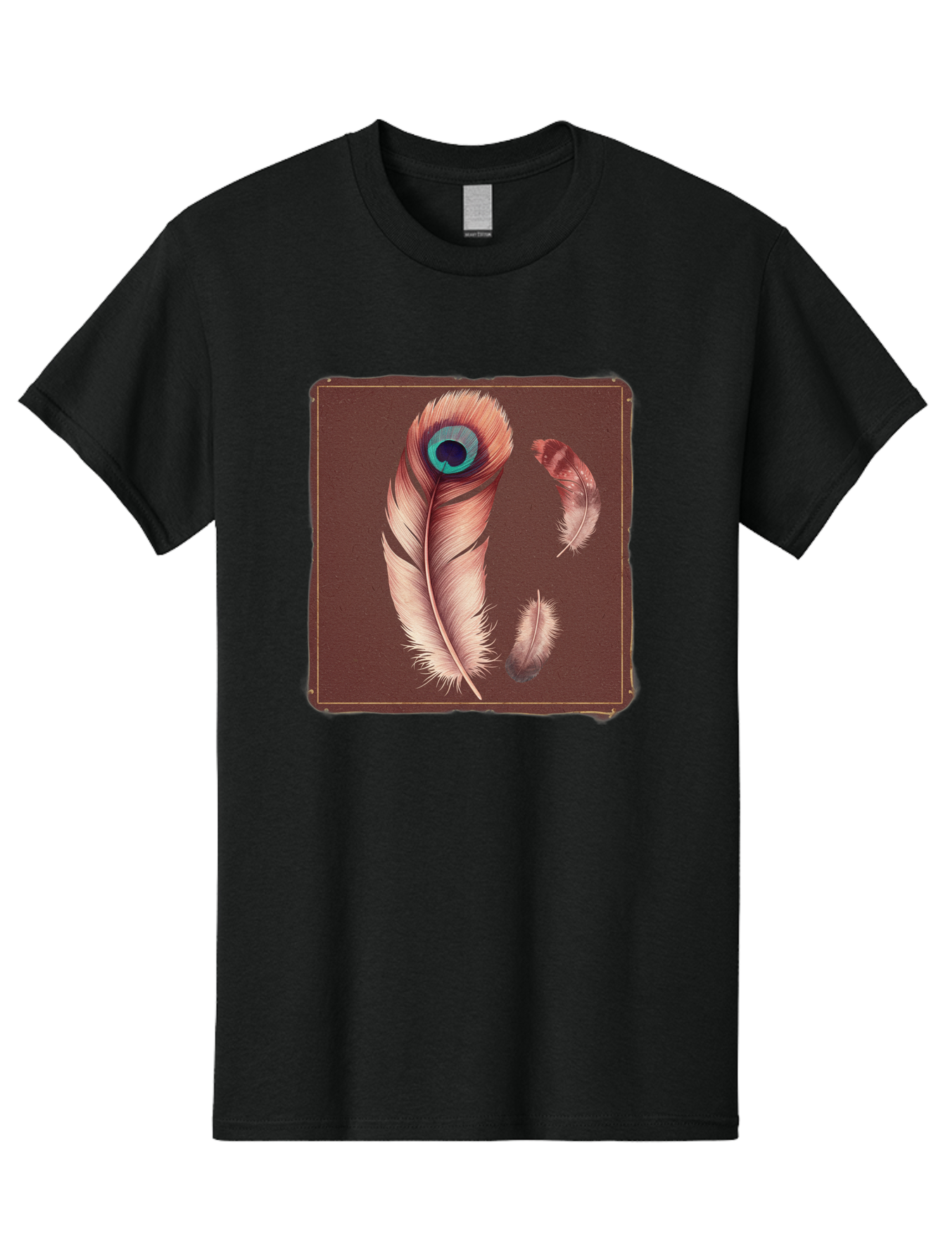 Peacock-Feathers-5 Men'S Graphic Tee, 100% Cotton, Comfortable Casual Summer Wear, Machine Washable, Vintage Camera, Old Camera, Antique Camera, Black Camera, Classic Photography, Photography Equipment, Nostalgic Device, Film Camera, Baj155
