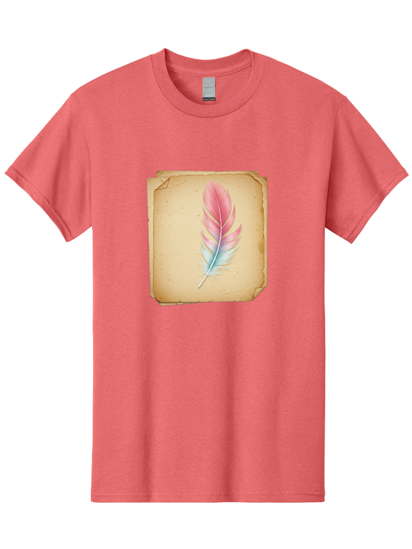 Pink-And-Blue-Feather Men'S Graphic Tee, 100% Cotton, Comfortable Casual Summer Wear, Machine Washable, Vintage Camera, Old Camera, Antique Camera, Black Camera, Classic Photography, Photography Equipment, Nostalgic Device, Film Camera, Baj163