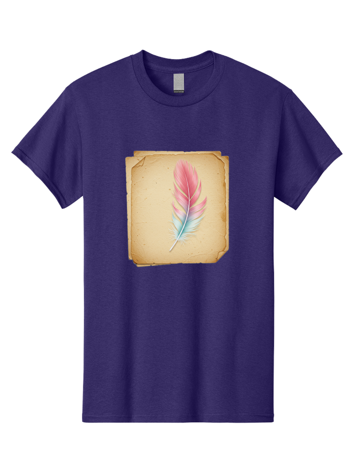 Pink-And-Blue-Feather Men'S Graphic Tee, 100% Cotton, Comfortable Casual Summer Wear, Machine Washable, Vintage Camera, Old Camera, Antique Camera, Black Camera, Classic Photography, Photography Equipment, Nostalgic Device, Film Camera, Baj163
