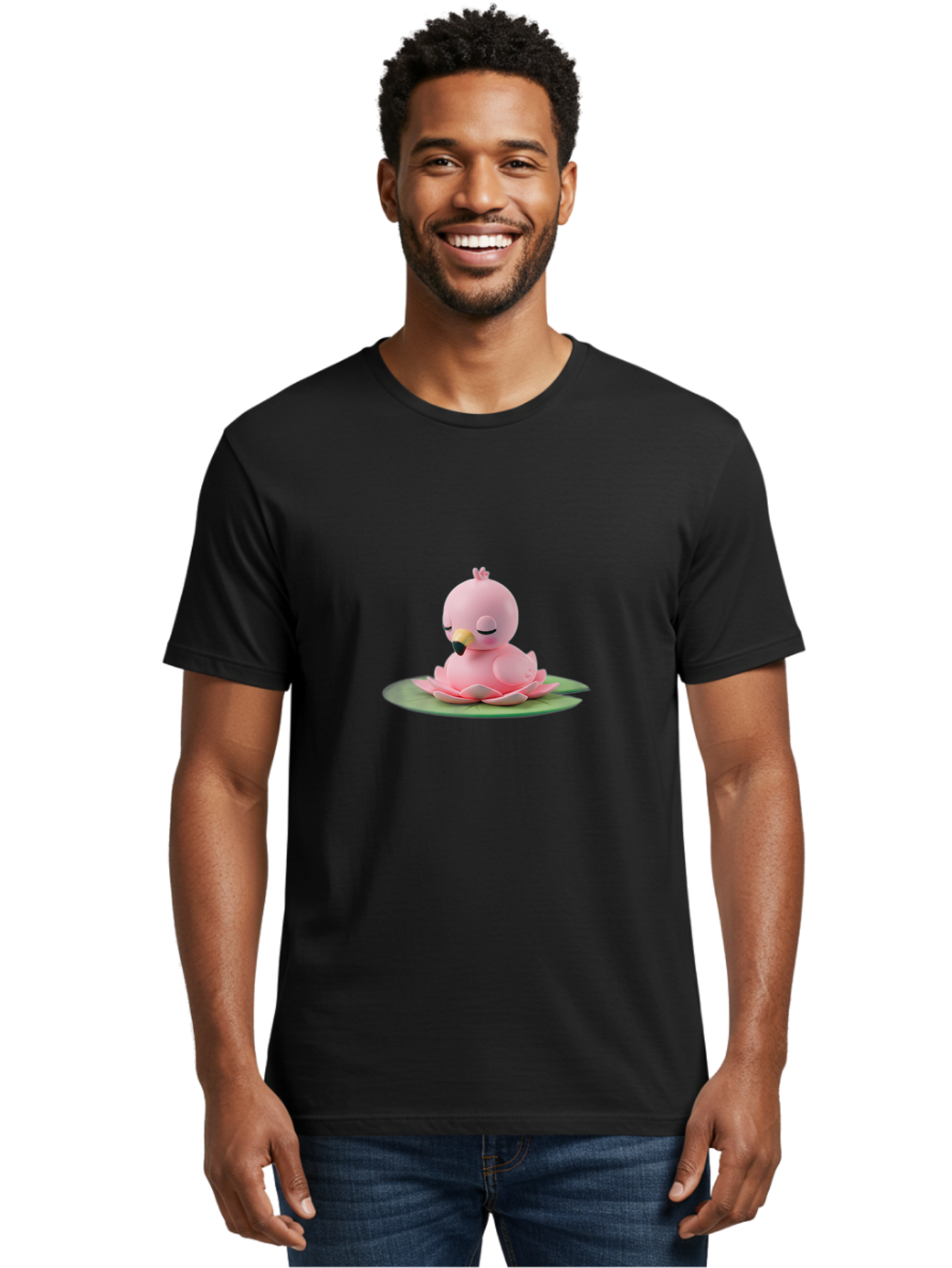 Pink-Bird-On-Lotus-1 Men'S Graphic Tee, 100% Cotton, Comfortable Casual Summer Wear, Machine Washable, Vintage Camera, Old Camera, Antique Camera, Black Camera, Classic Photography, Photography Equipment, Nostalgic Device, Film Camera, Baj164