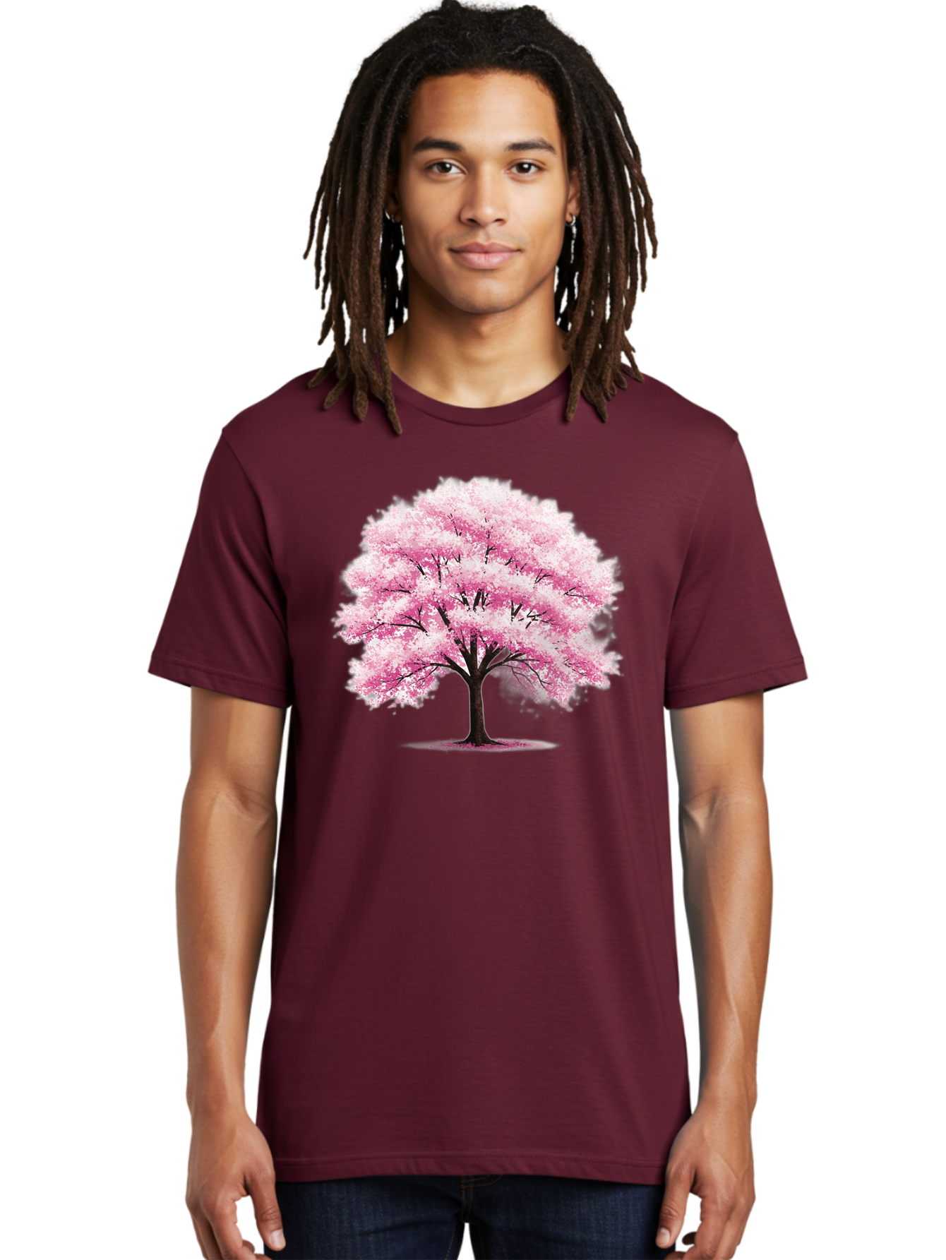 Pink-Cherry-Blossom-Tree-1 Men'S Graphic Tee, 100% Cotton, Comfortable Casual Summer Wear, Machine Washable, Vintage Camera, Old Camera, Antique Camera, Black Camera, Classic Photography, Photography Equipment, Nostalgic Device, Film Camera, Baj166