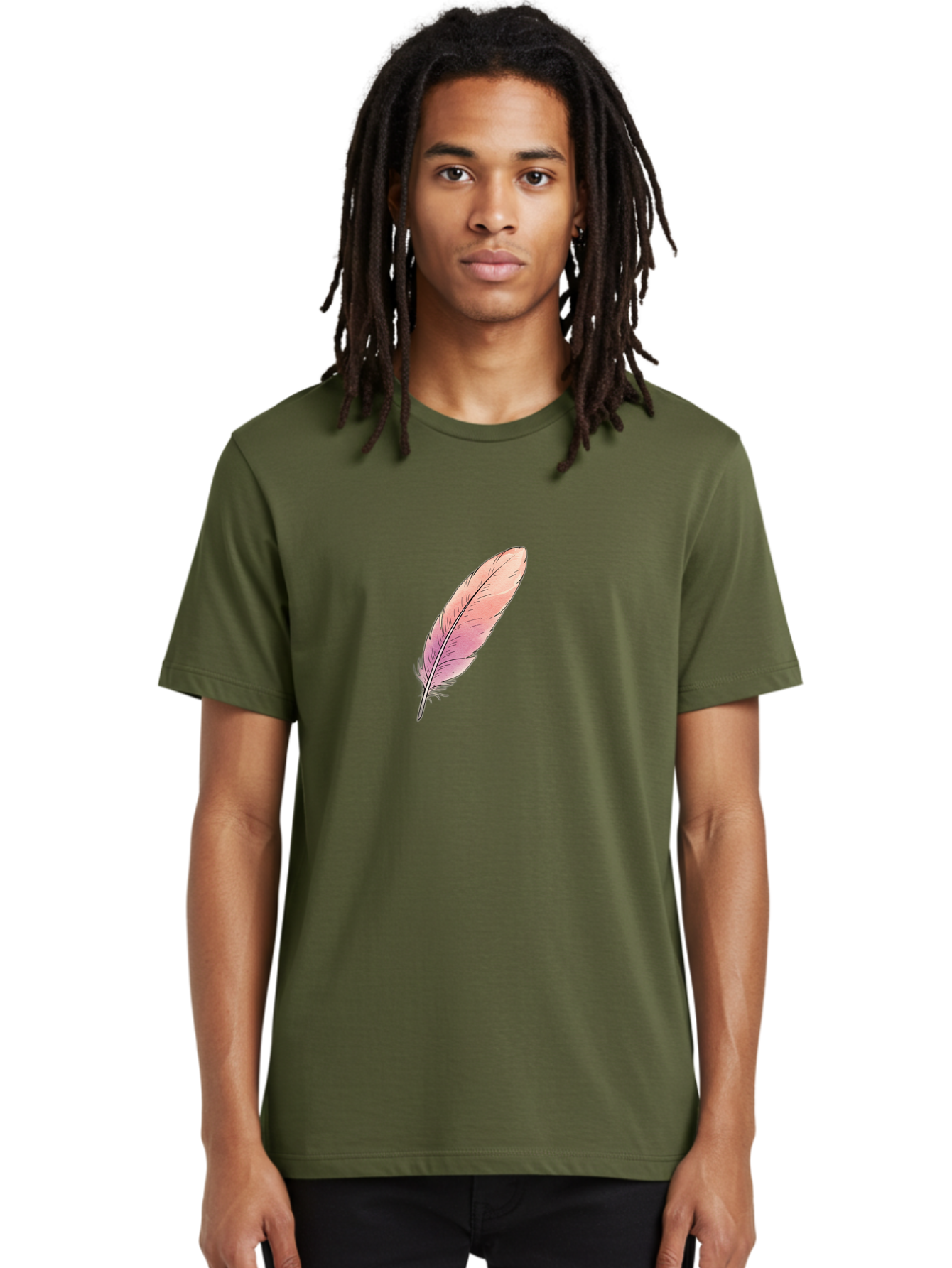 Pink-Feather-2 Men'S Graphic Tee, 100% Cotton, Comfortable Casual Summer Wear, Machine Washable, Vintage Camera, Old Camera, Antique Camera, Black Camera, Classic Photography, Photography Equipment, Nostalgic Device, Film Camera, Camera Art Baj172